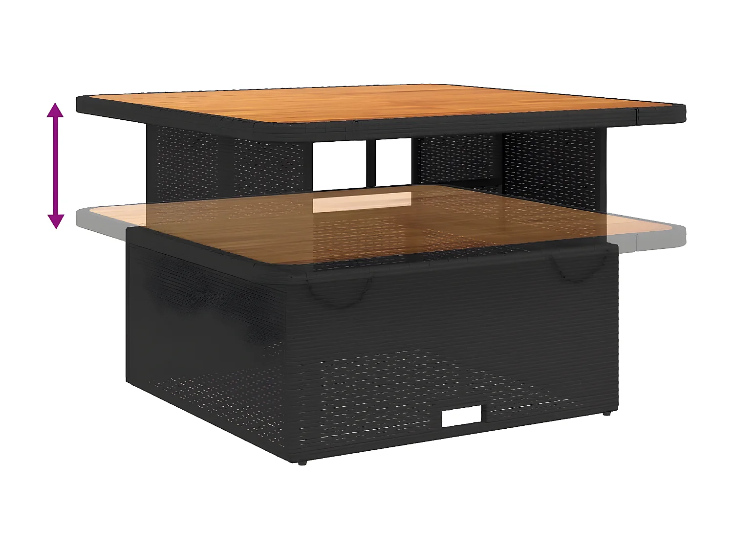 Ensemble à manger de jardin coussins 5pcs Noir Résine tressée