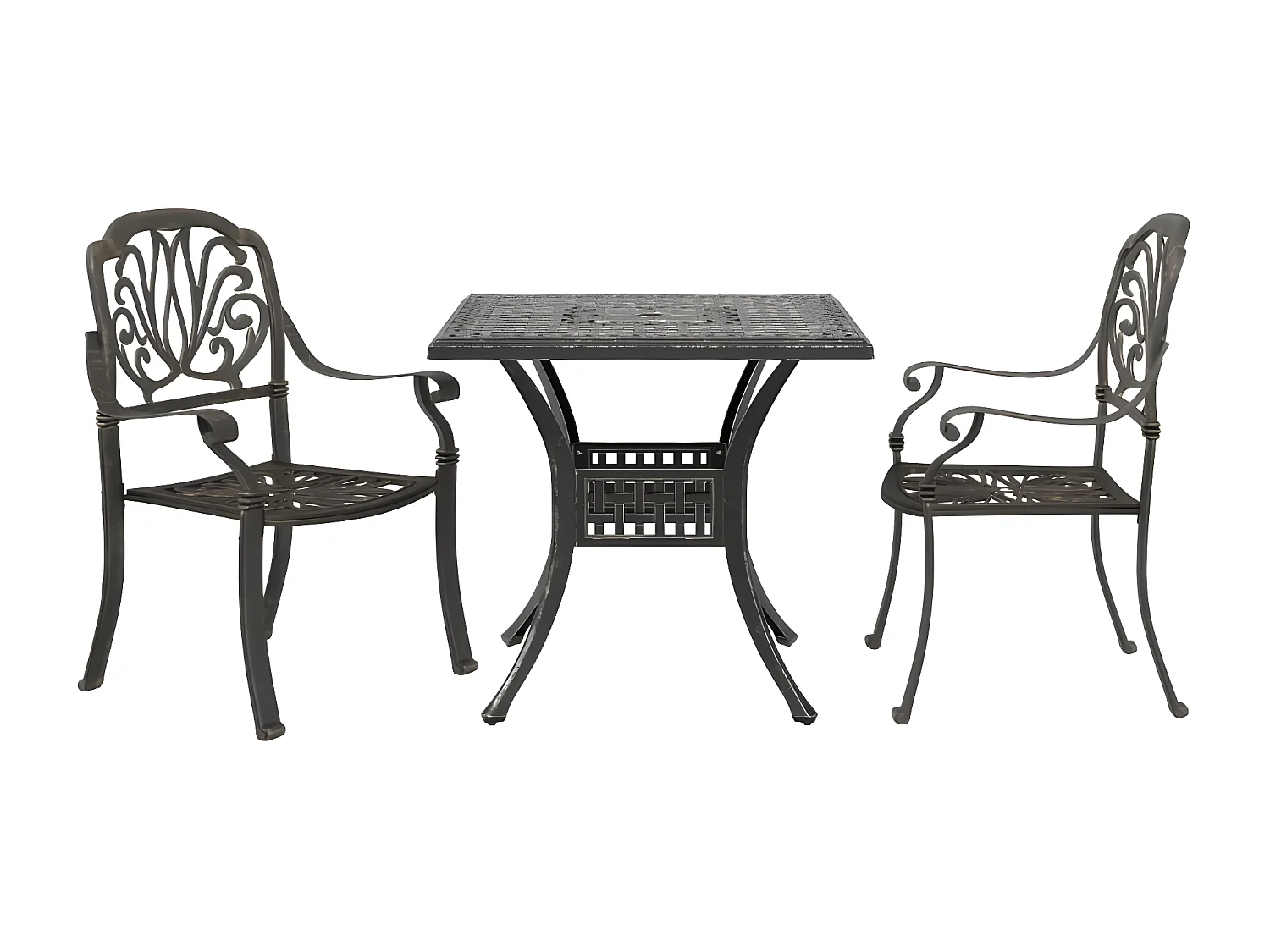 Ensemble de bistrot 3 pcs bronze aluminium coulé