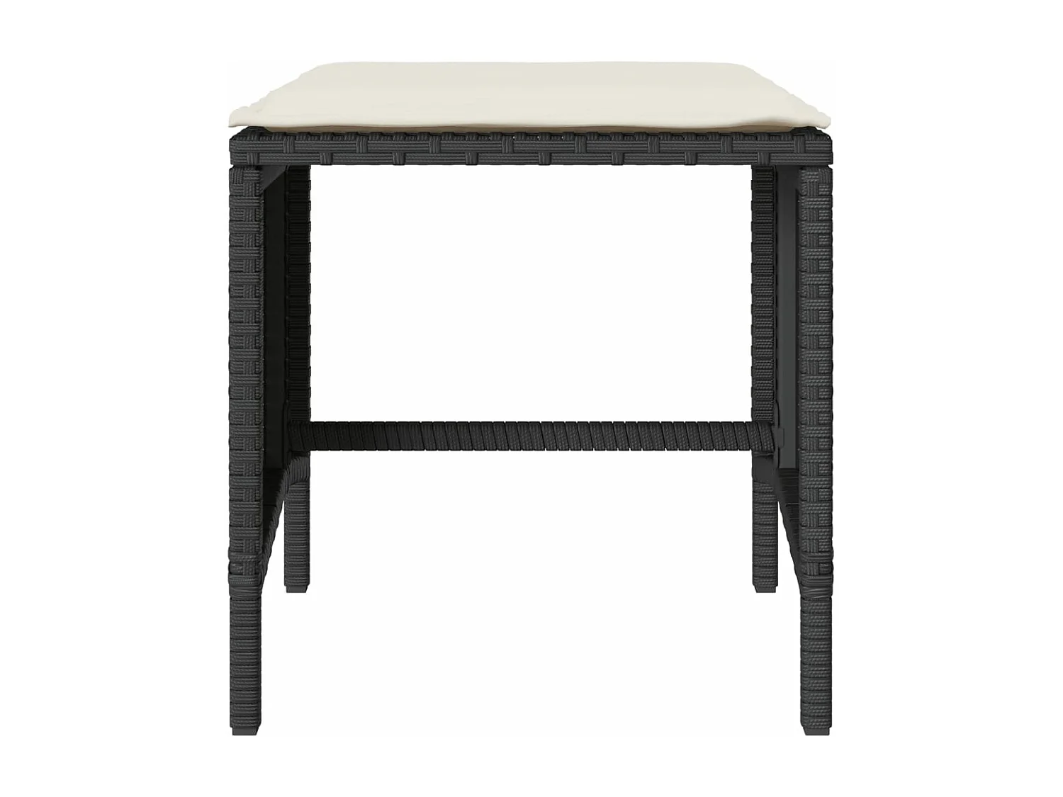 Salon de jardin 4 pcs avec coussins noir résine tressée