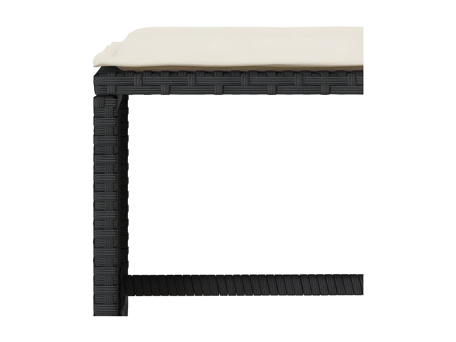 Salon de jardin 4 pcs avec coussins noir résine tressée