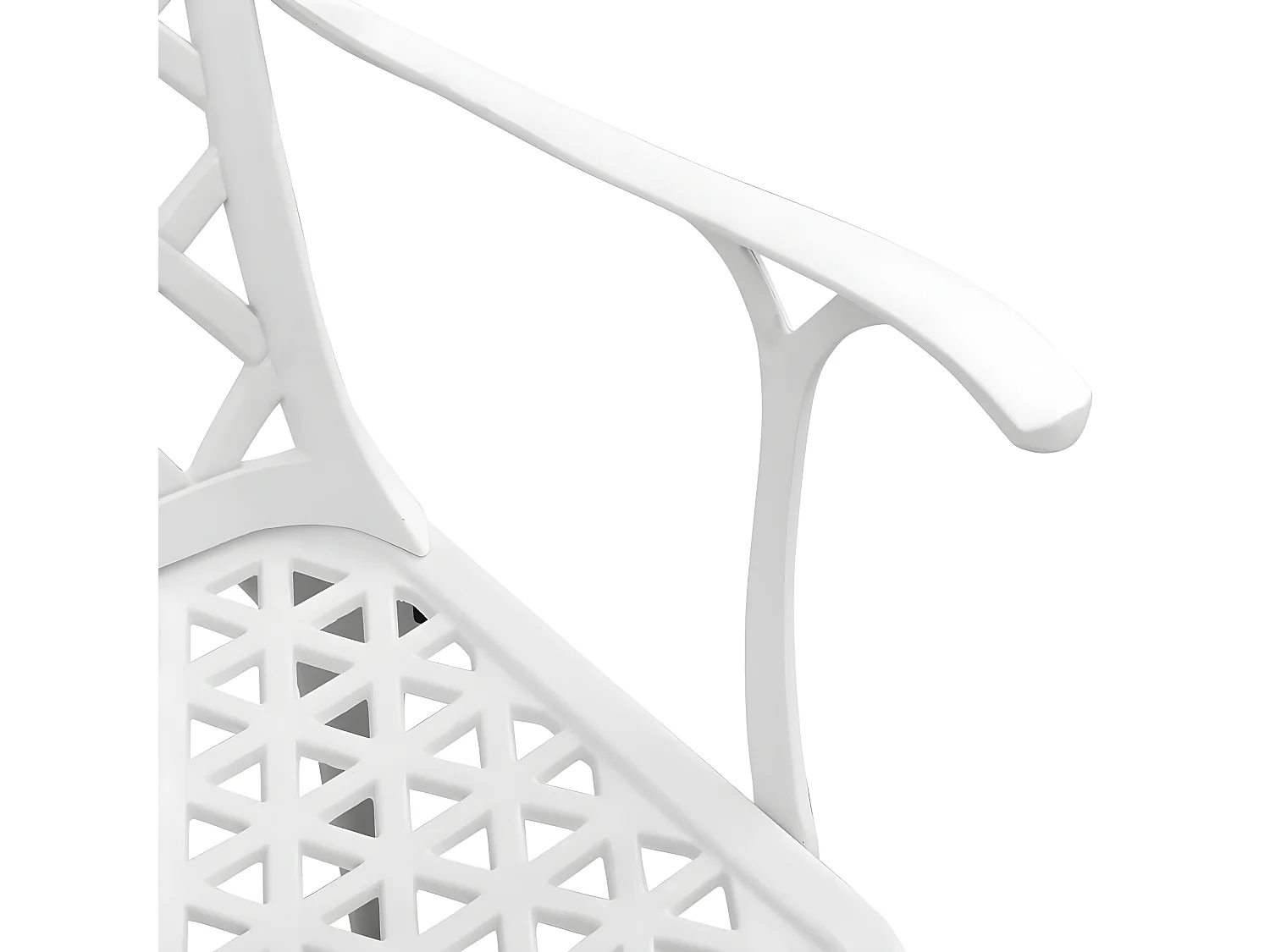 Ensemble de bistro 3 pcs blanc aluminium coulé