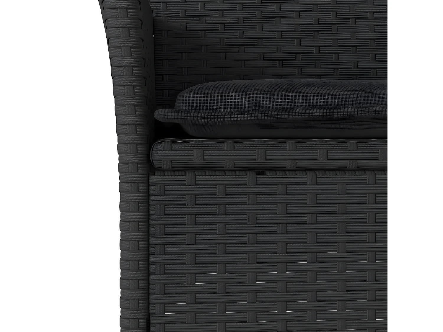 Ensemble à manger de jardin et coussins 7pcs noir rotin acacia