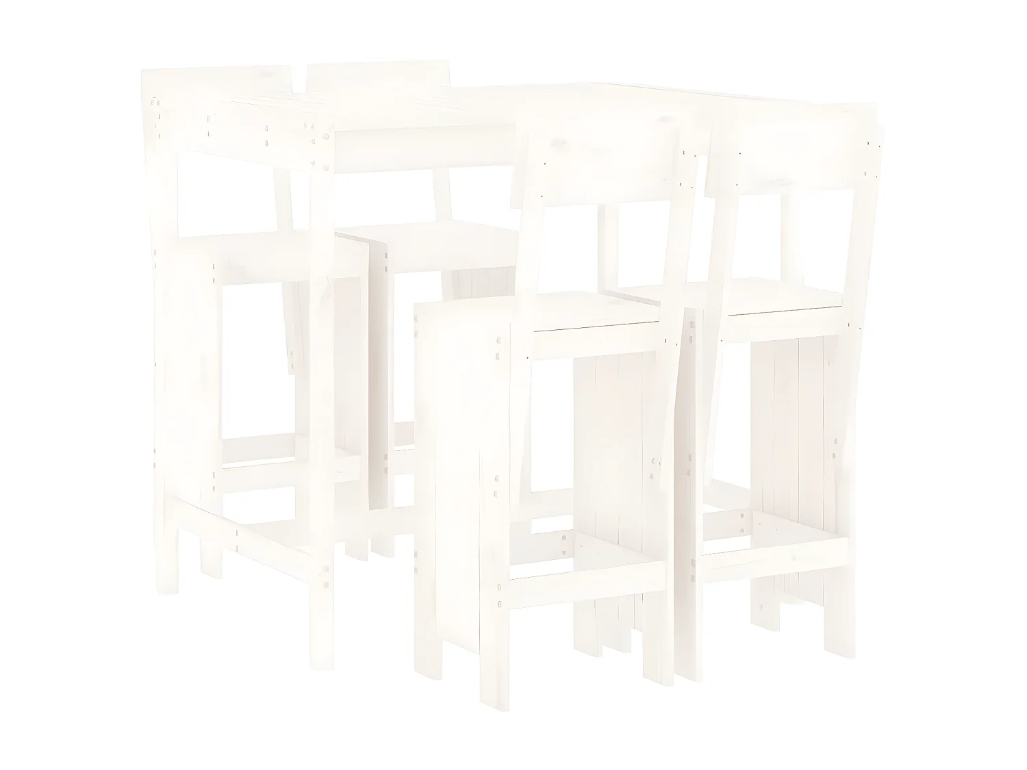 Ensemble de bar de jardin 5 pcs blanc bois massif de pin
