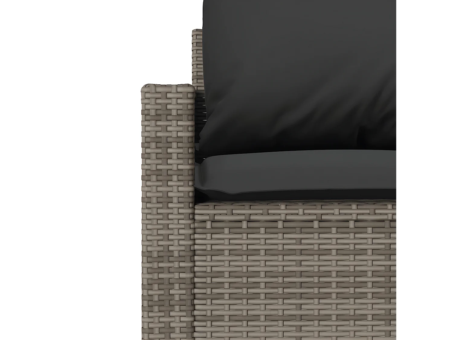 Salon de jardin 4 pcs avec coussins gris résine tressée