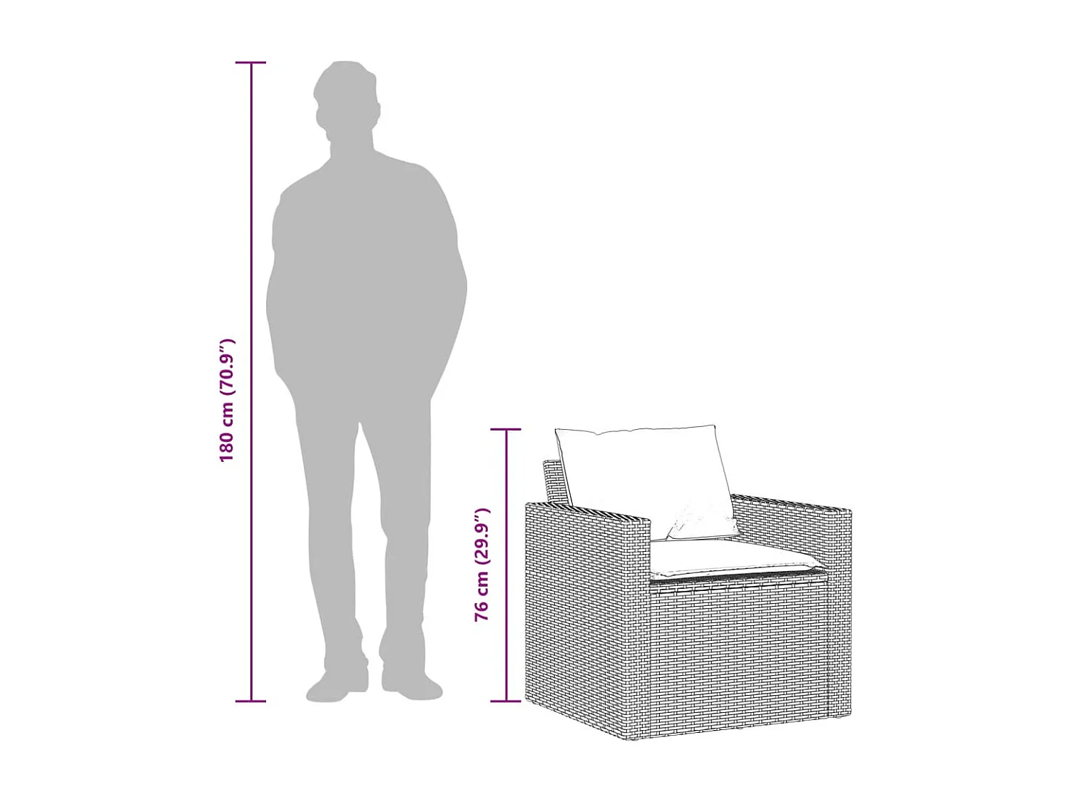 Salon de jardin 4 pcs avec coussins gris résine tressée