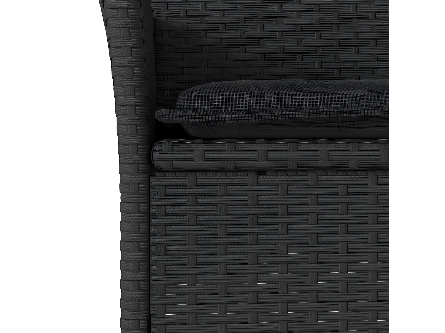 Ensemble à manger de jardin et coussins 7pcs noir rotin acacia