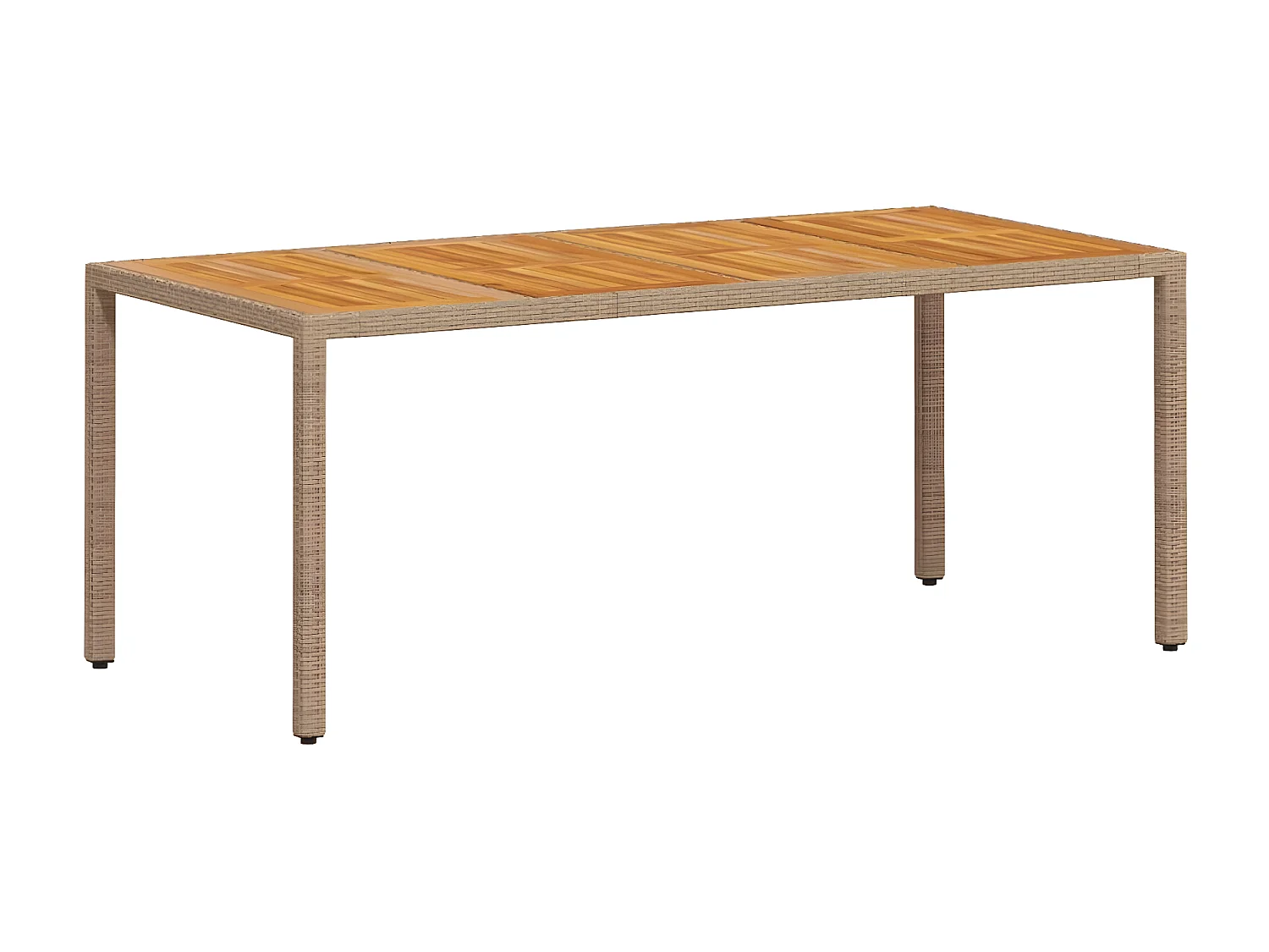 Ensemble à manger de jardin et coussins 7pcs beige rotin acacia