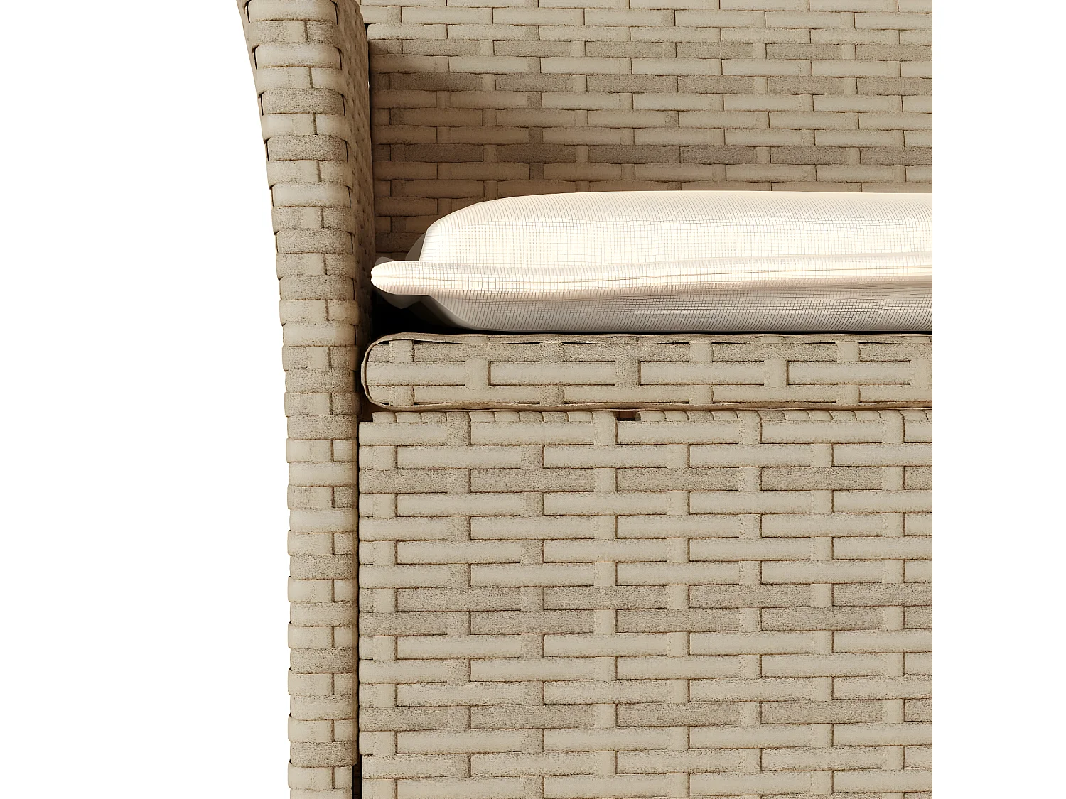 Ensemble à manger de jardin et coussins 7pcs beige rotin acacia