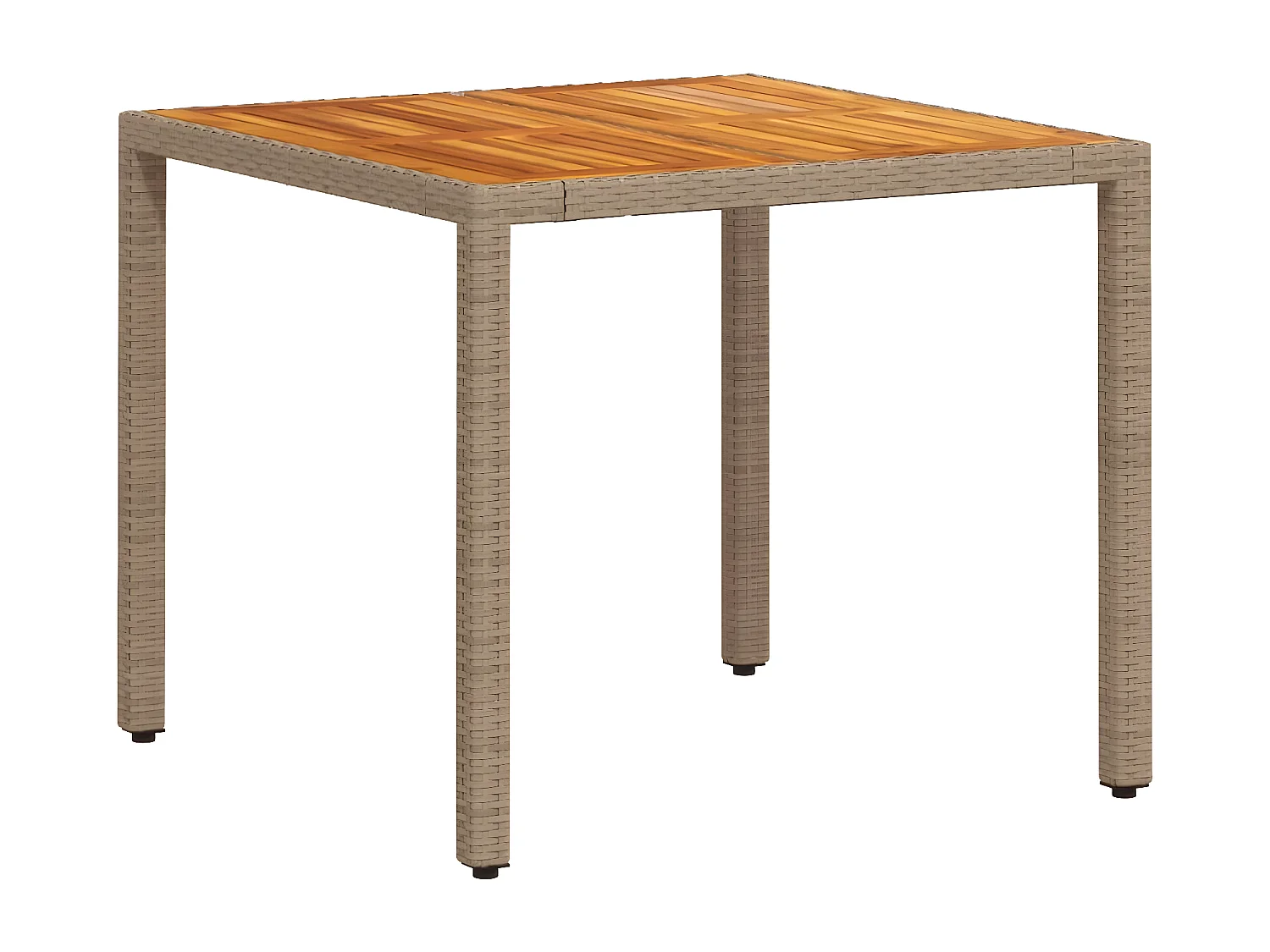 Ensemble à manger de jardin et coussins 3pcs beige rotin acacia