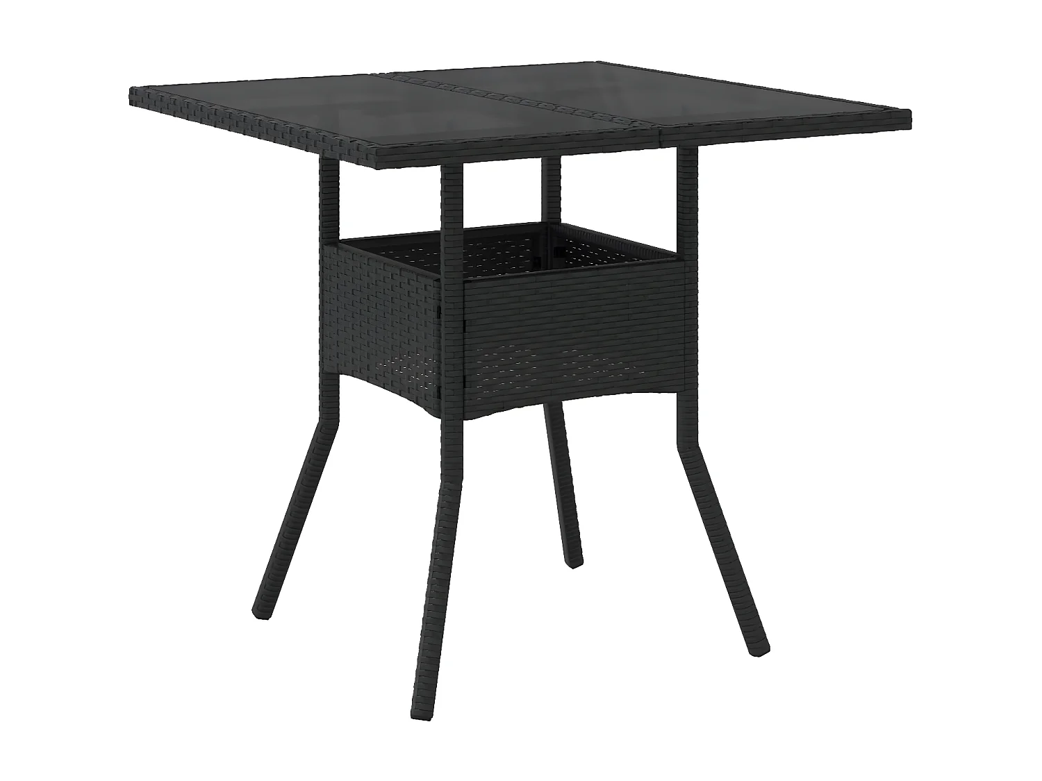 Ensemble à manger de jardin et coussins 3 pcs noir rotin verre