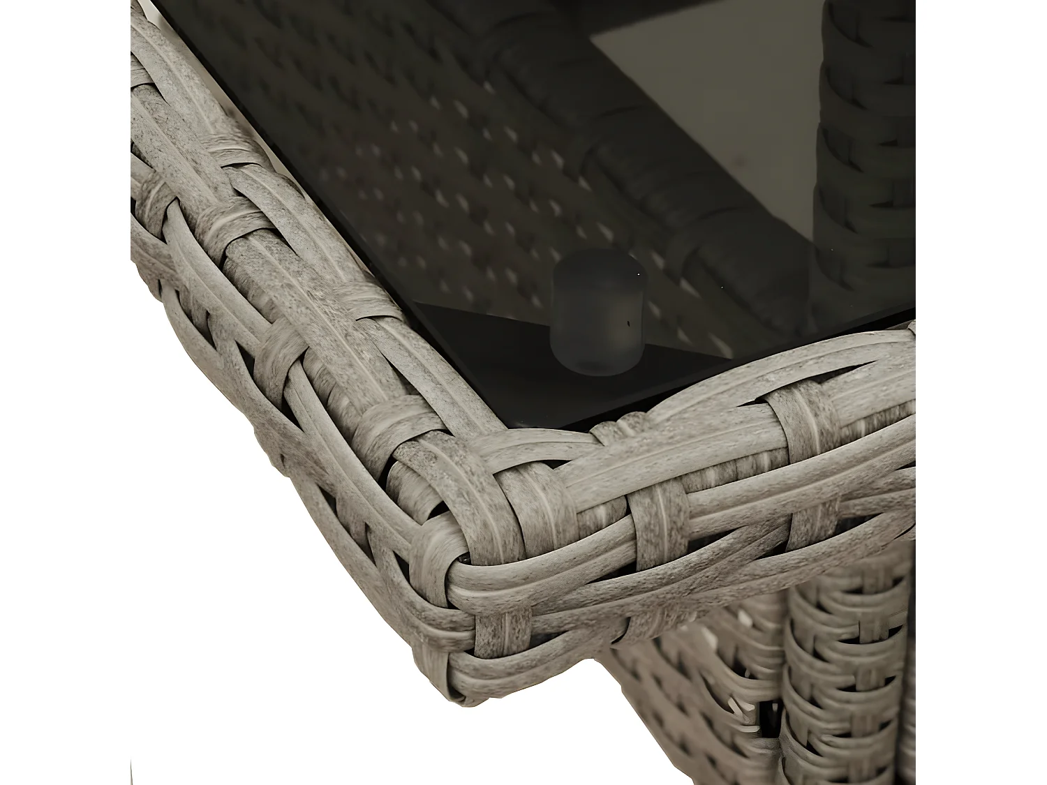 Ensemble à manger de jardin avec coussins 5 pcs rotin et verre