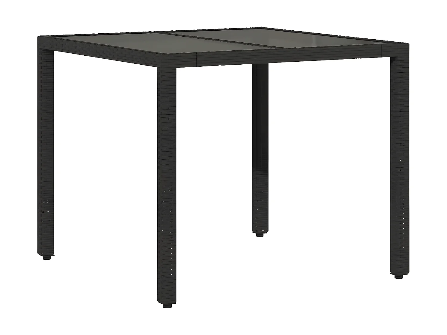 Ensemble à manger de jardin et coussins 3 pcs noir rotin verre