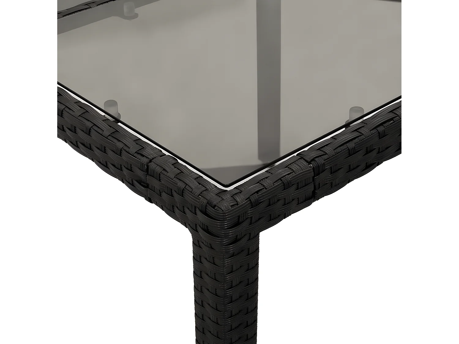 Ensemble à manger de jardin et coussins 3 pcs noir rotin verre