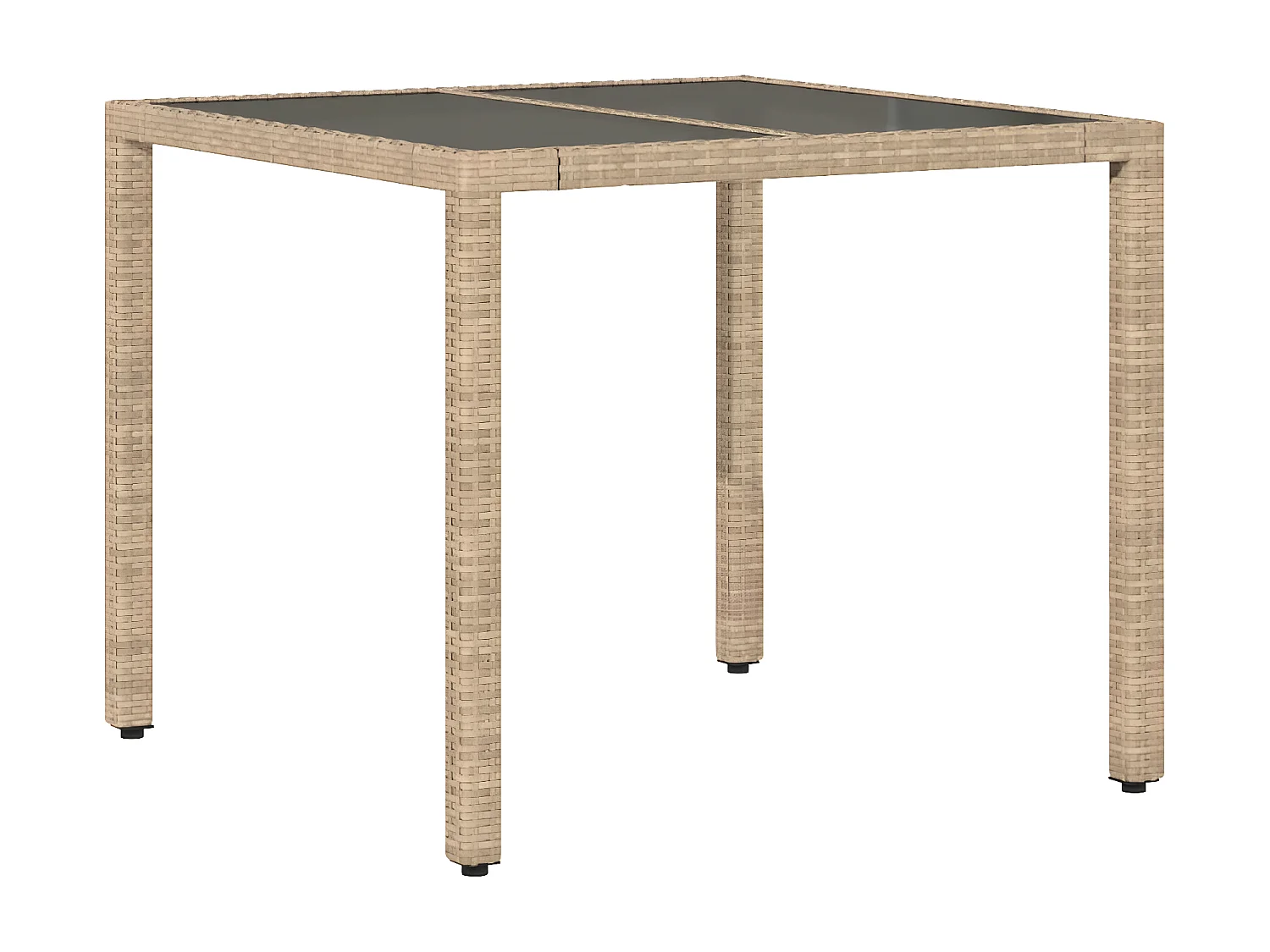 Ensemble à manger de jardin et coussins 3 pcs beige rotin verre