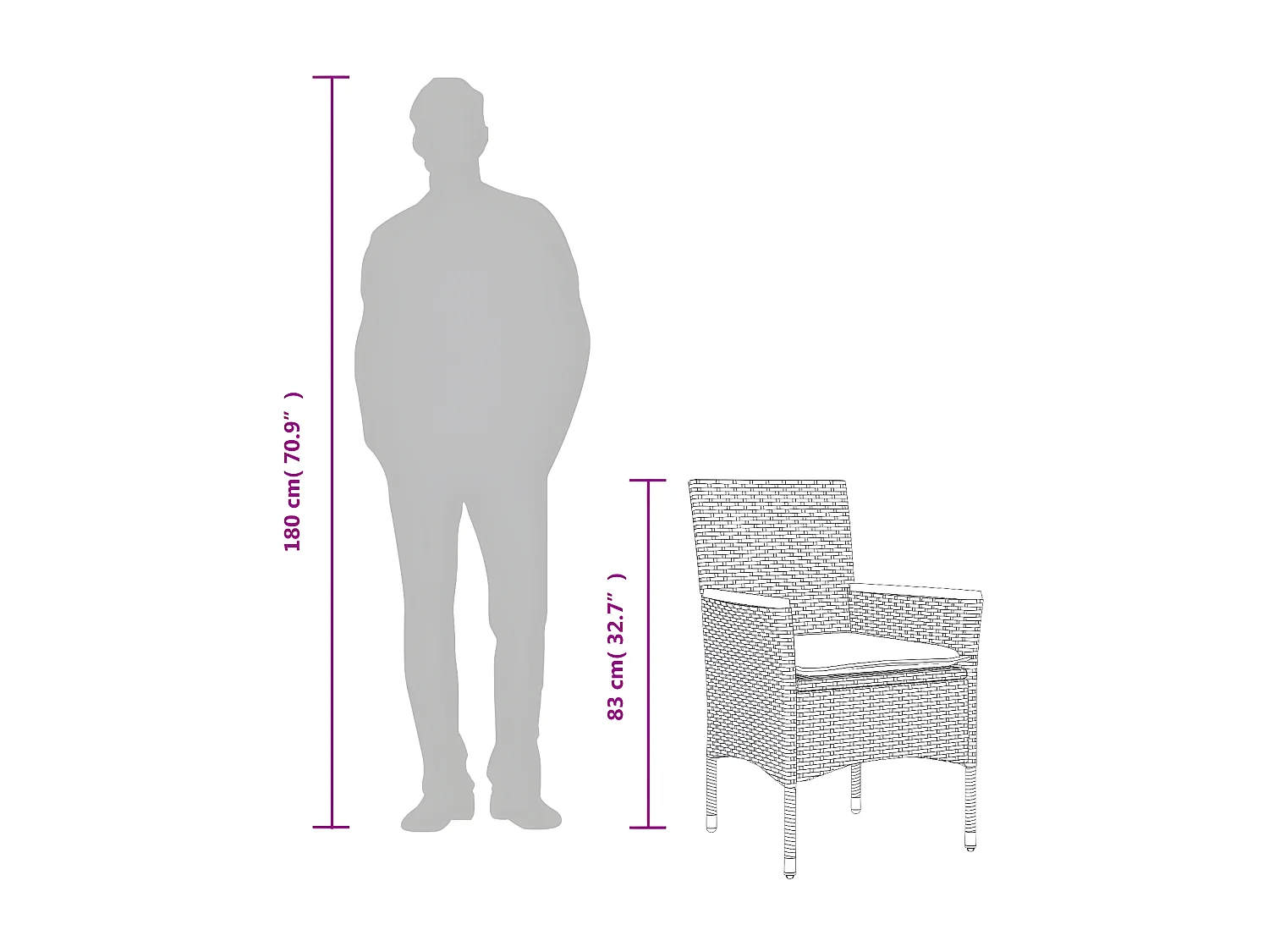 Ensemble à manger de jardin et coussins 3 pcs beige rotin verre