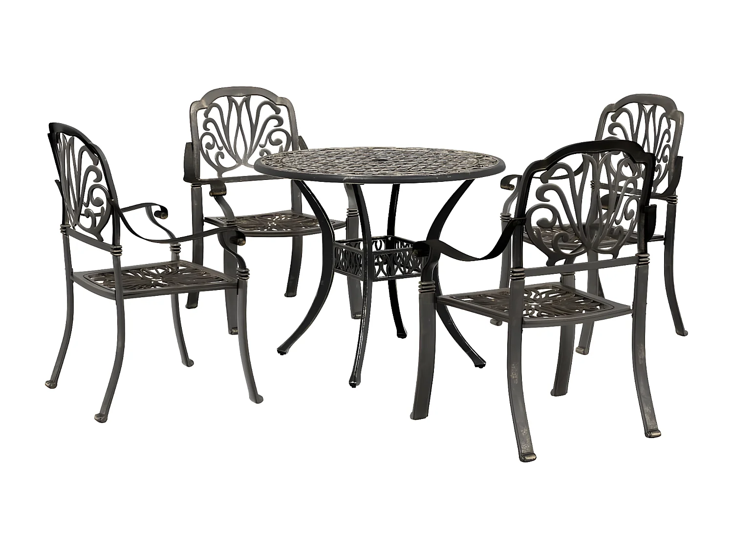 Ensemble manger de jardin 5 pcs bronze aluminium coulé