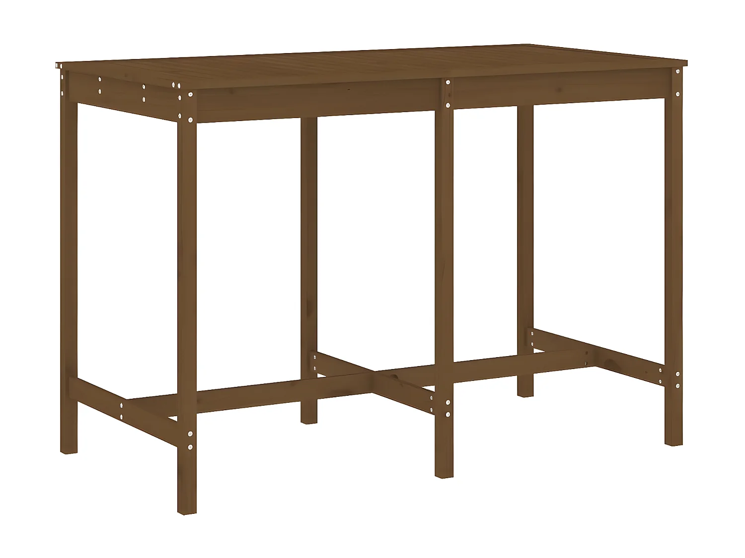 Ensemble de bar de jardin 7 pcs marron miel bois de pin massif