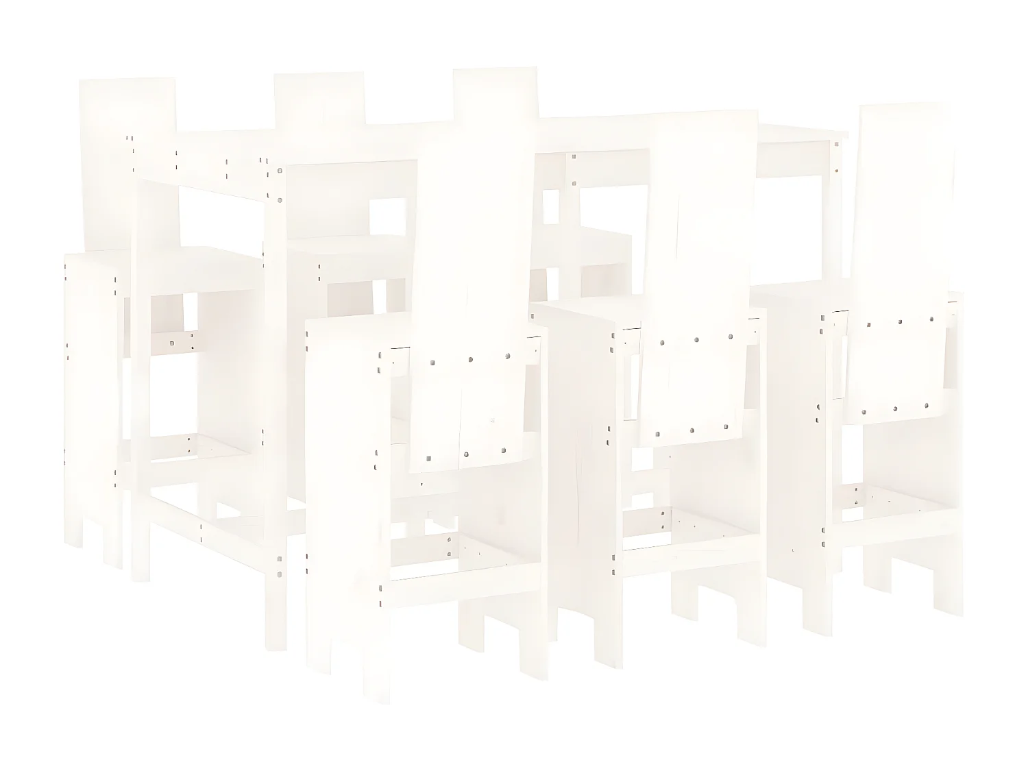 Ensemble de bar de jardin 7 pcs blanc bois de pin massif