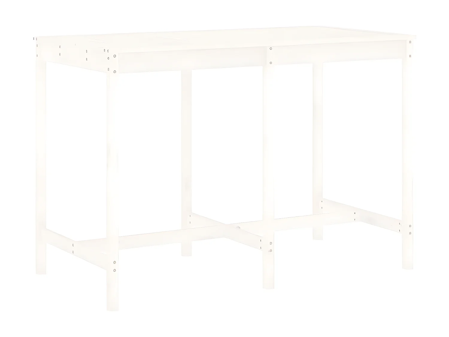 Ensemble de bar de jardin 7 pcs blanc bois de pin massif