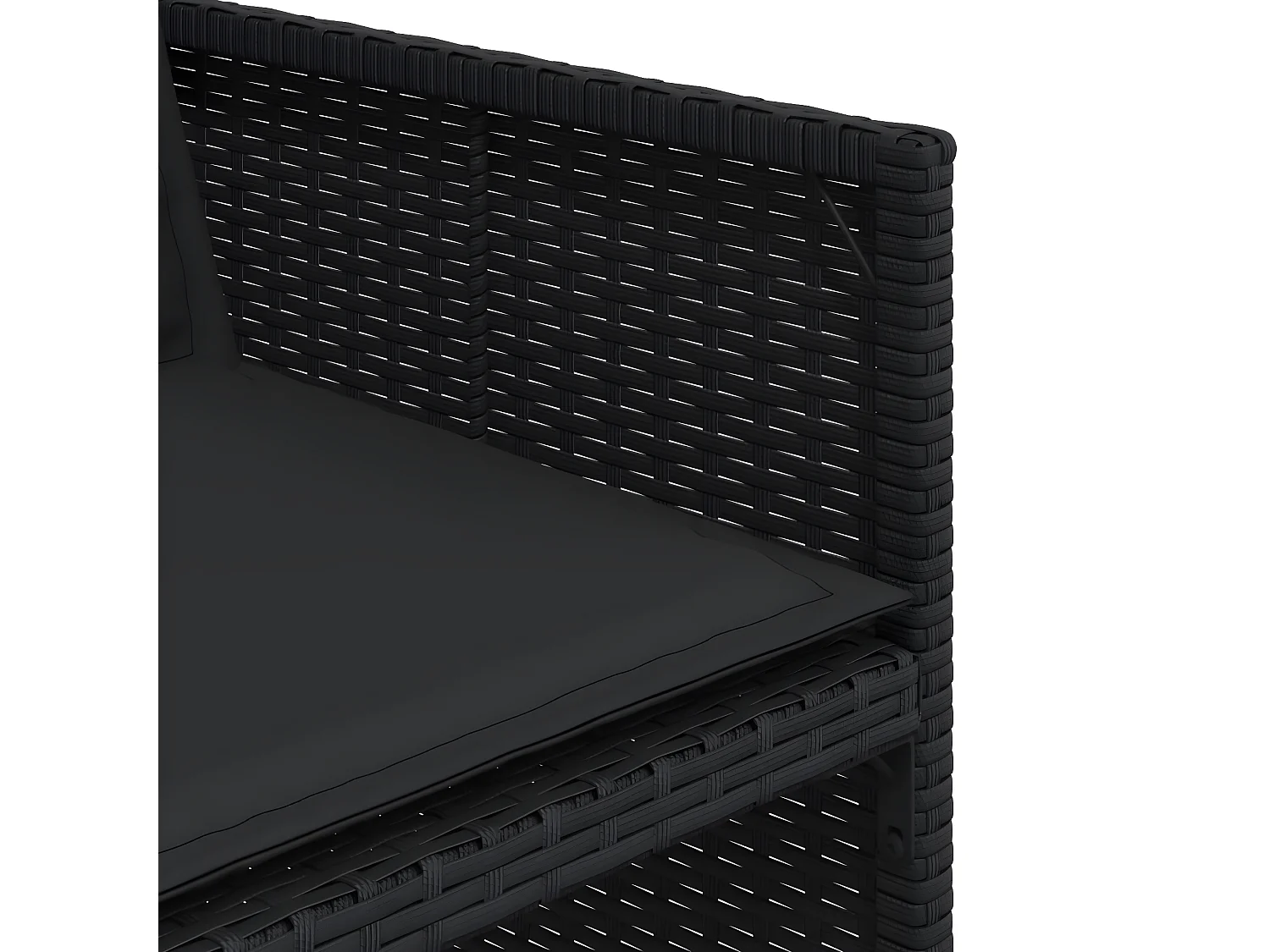 Ensemble à manger de jardin 11 pcs coussins noir résine tressée