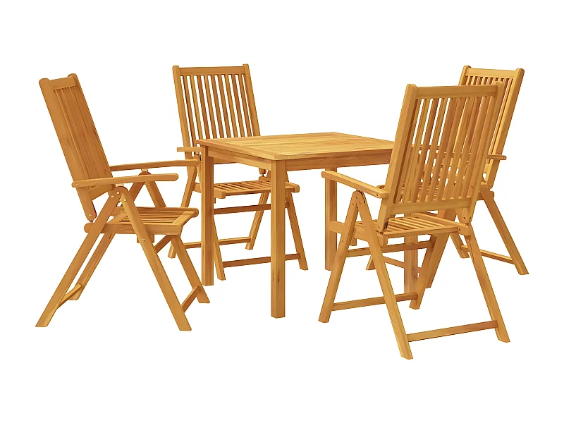 Ensemble à manger de jardin 5 pcs Bois d'acacia solide