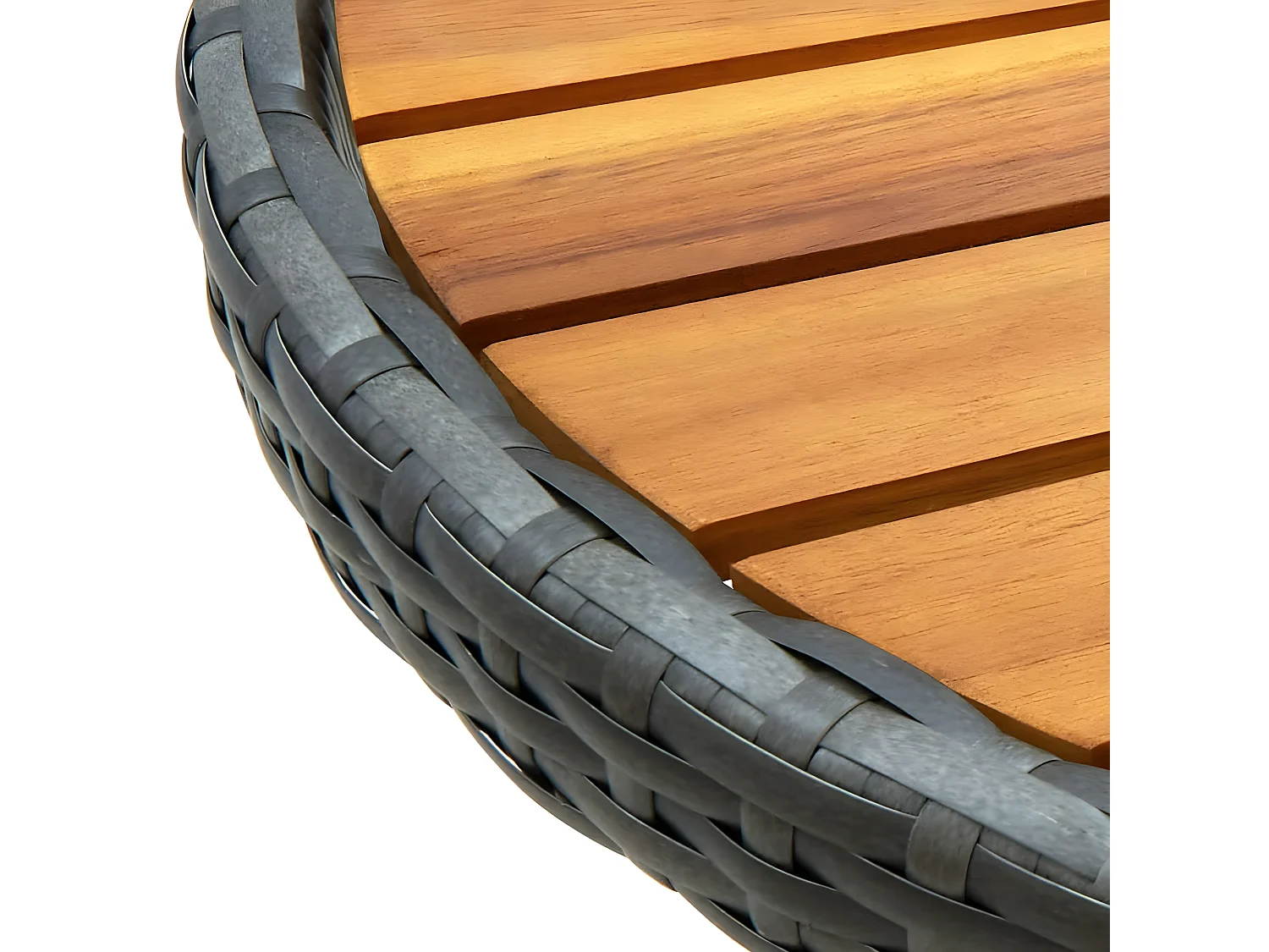 Ensemble de bistro avec coussins 3 pcs gris rotin et acacia