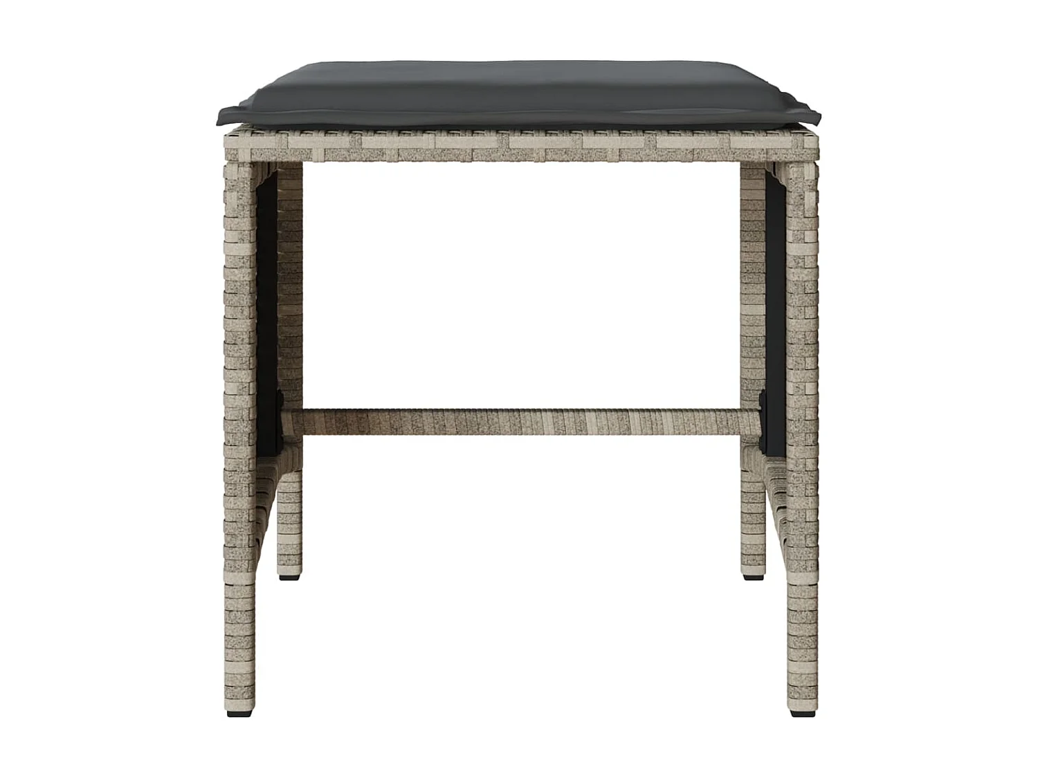 Salon de jardin 4 pcs avec coussins gris clair résine tressée