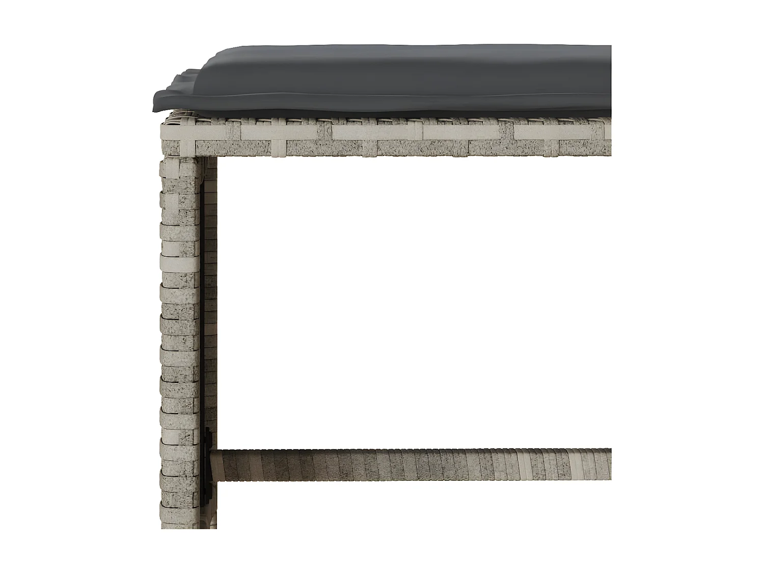 Salon de jardin 4 pcs avec coussins gris clair résine tressée