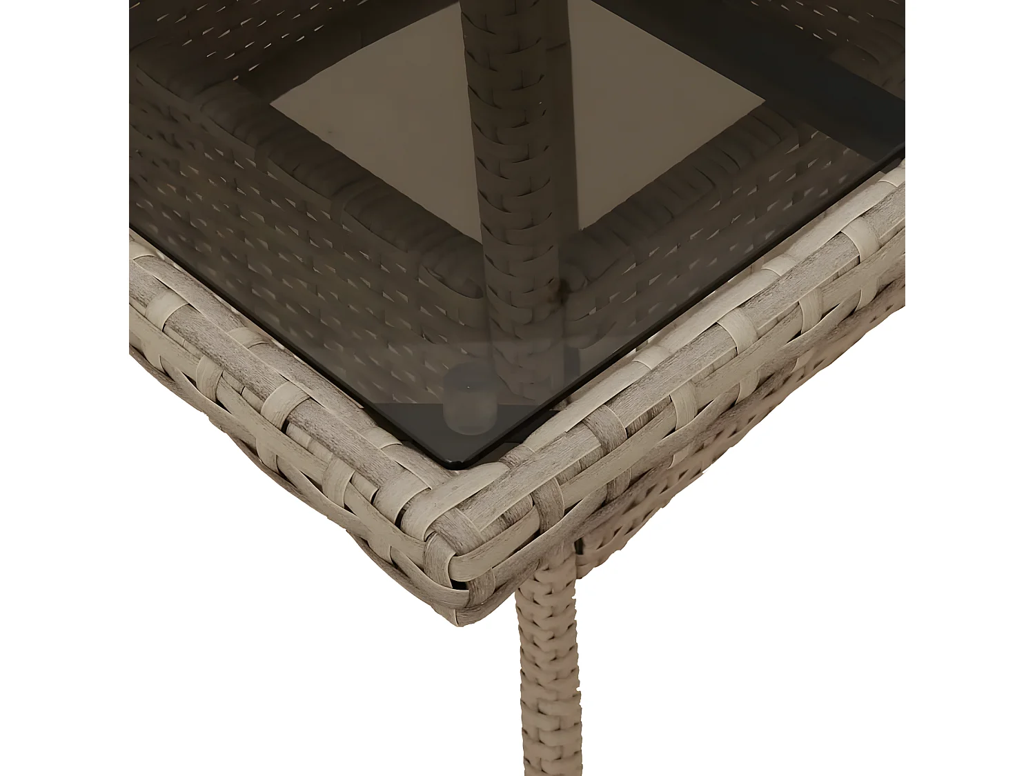 Ensemble à manger de jardin et coussins 5 pcs beige rotin verre