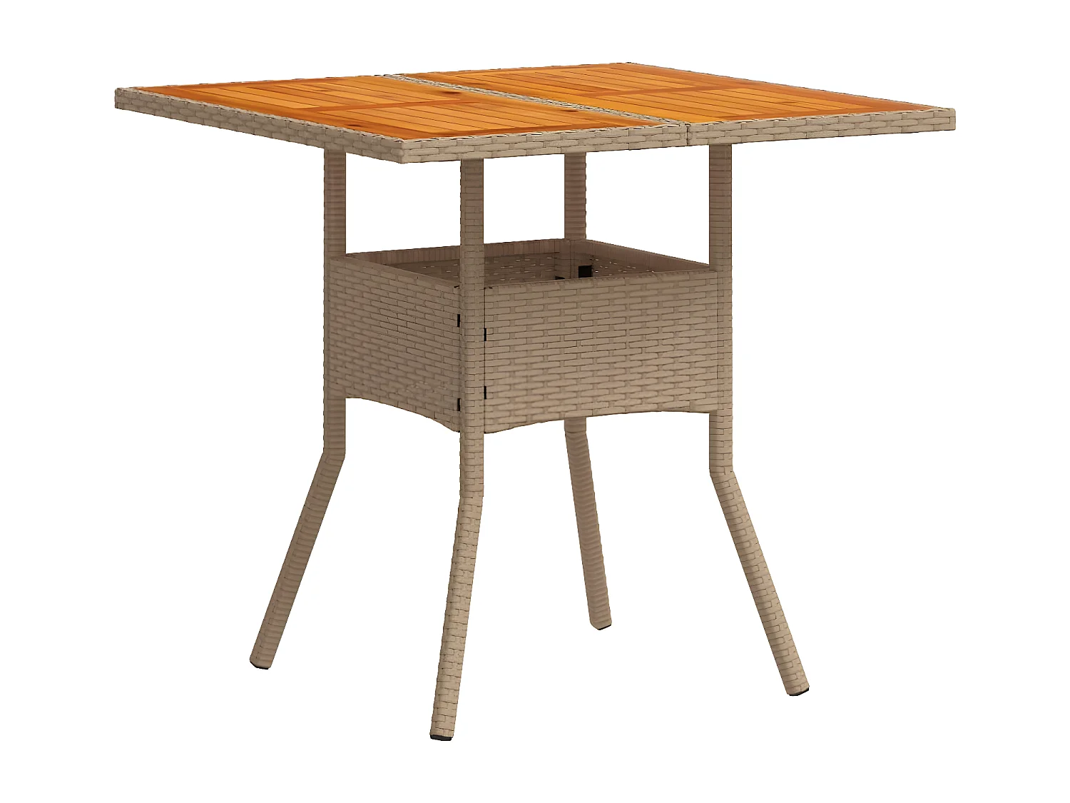 Ensemble à manger de jardin et coussins 3pcs beige rotin acacia