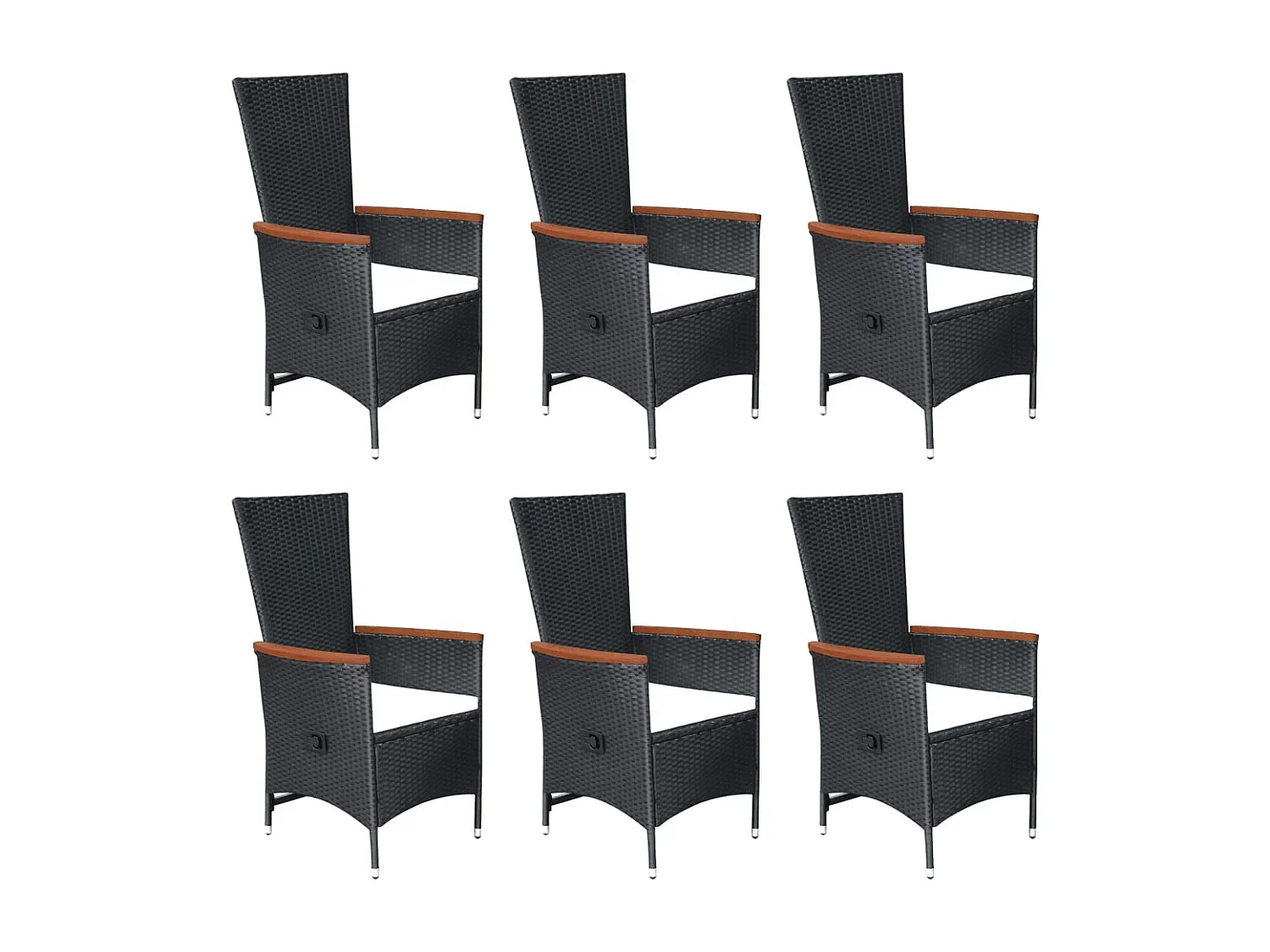 Ensemble de salle à manger de jardin 7 pcs Résine tressée Noir 4