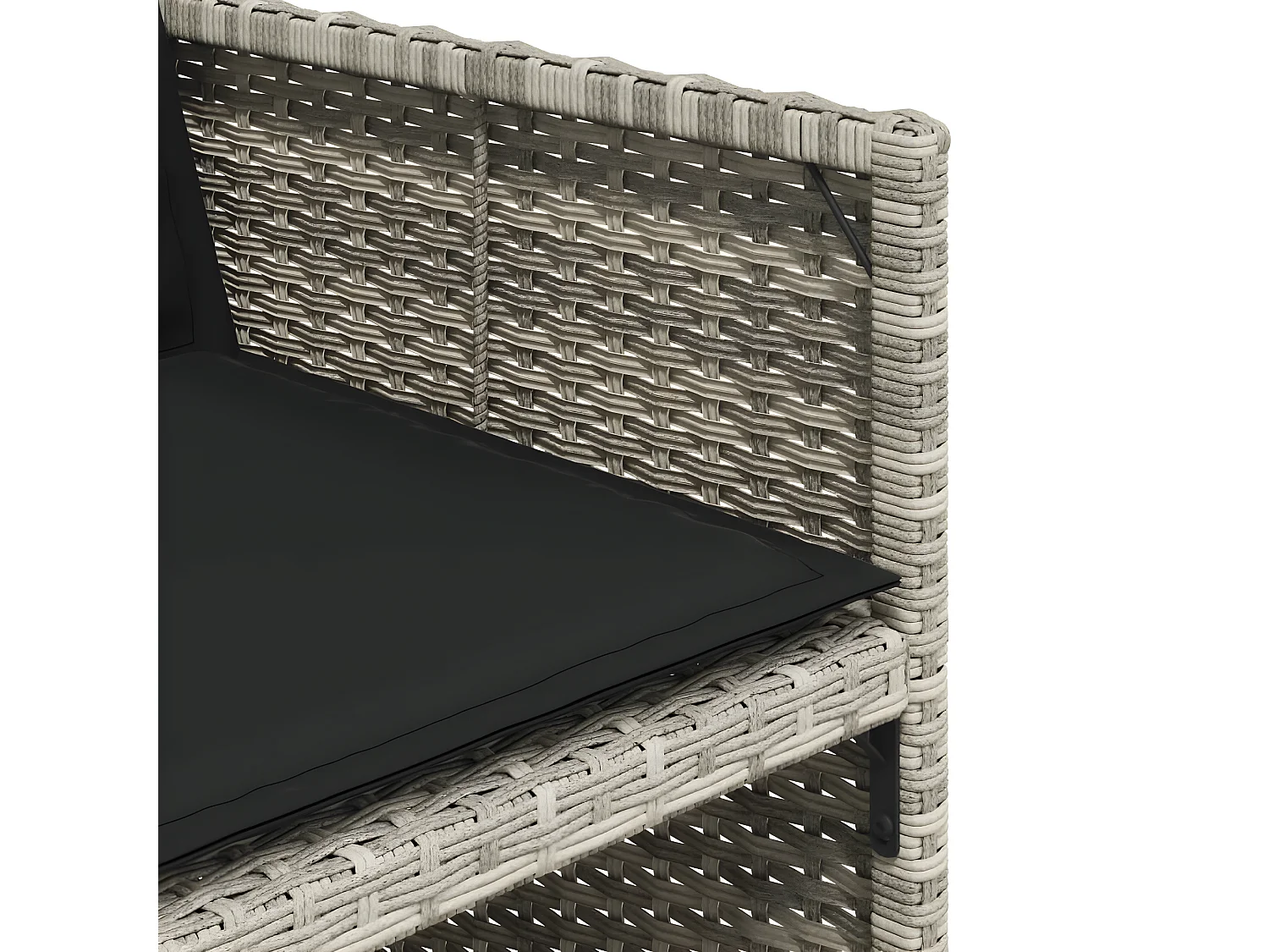 Ensemble à manger de jardin et coussins 17 pcs gris clair rotin