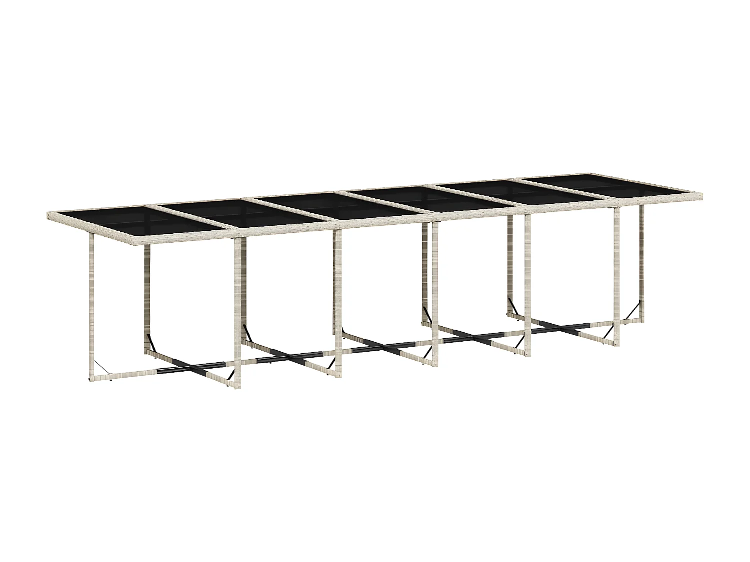 Ensemble à manger de jardin et coussins 17 pcs gris clair rotin