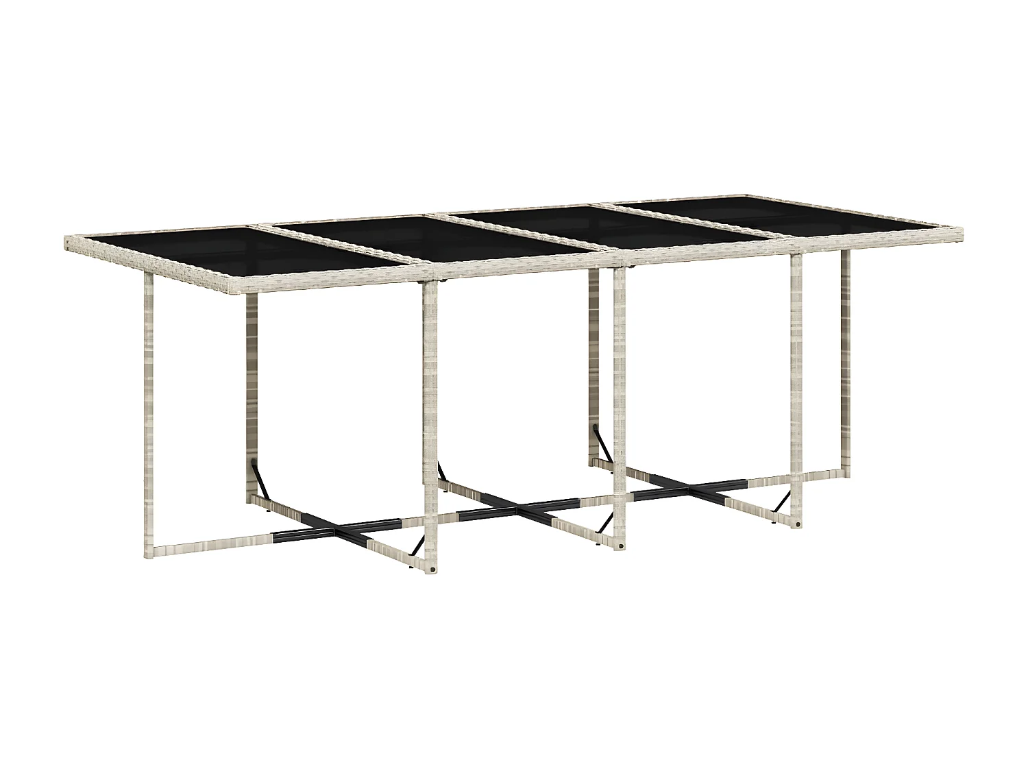 Ensemble à manger de jardin et coussins 13 pcs gris clair rotin