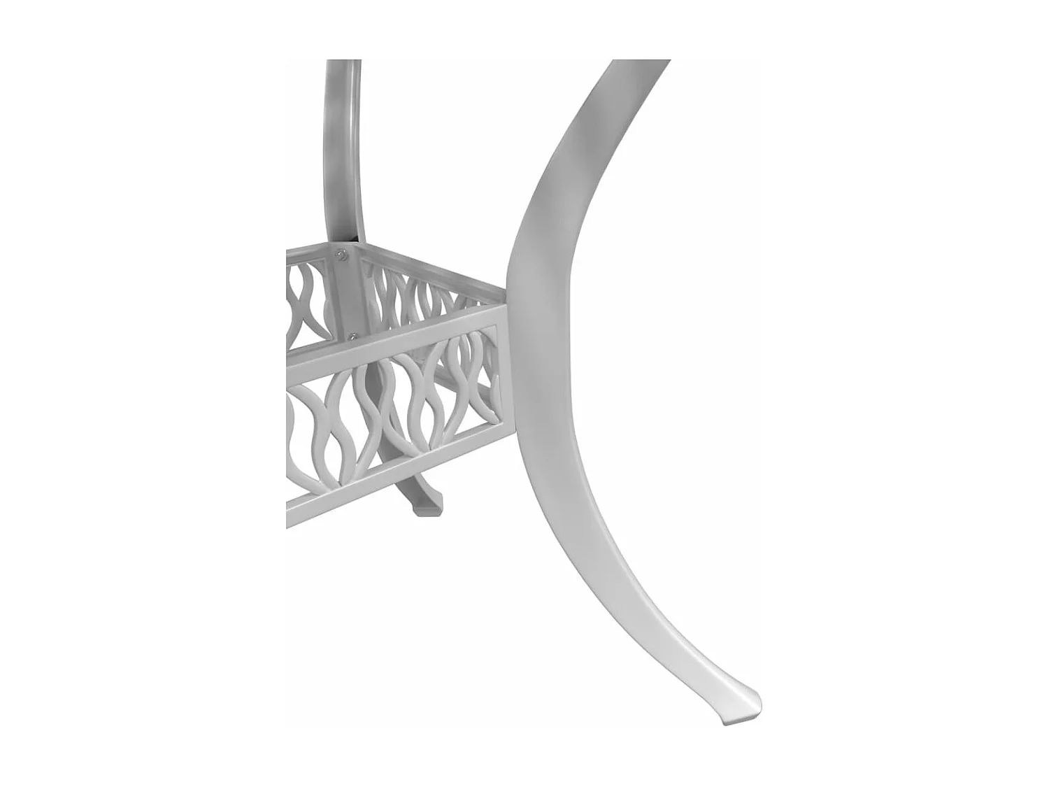 Ensemble à manger de jardin 5 pcs blanc aluminium coulé