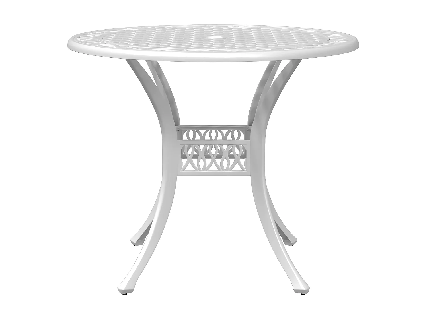 Ensemble à manger de jardin 5 pcs blanc aluminium coulé