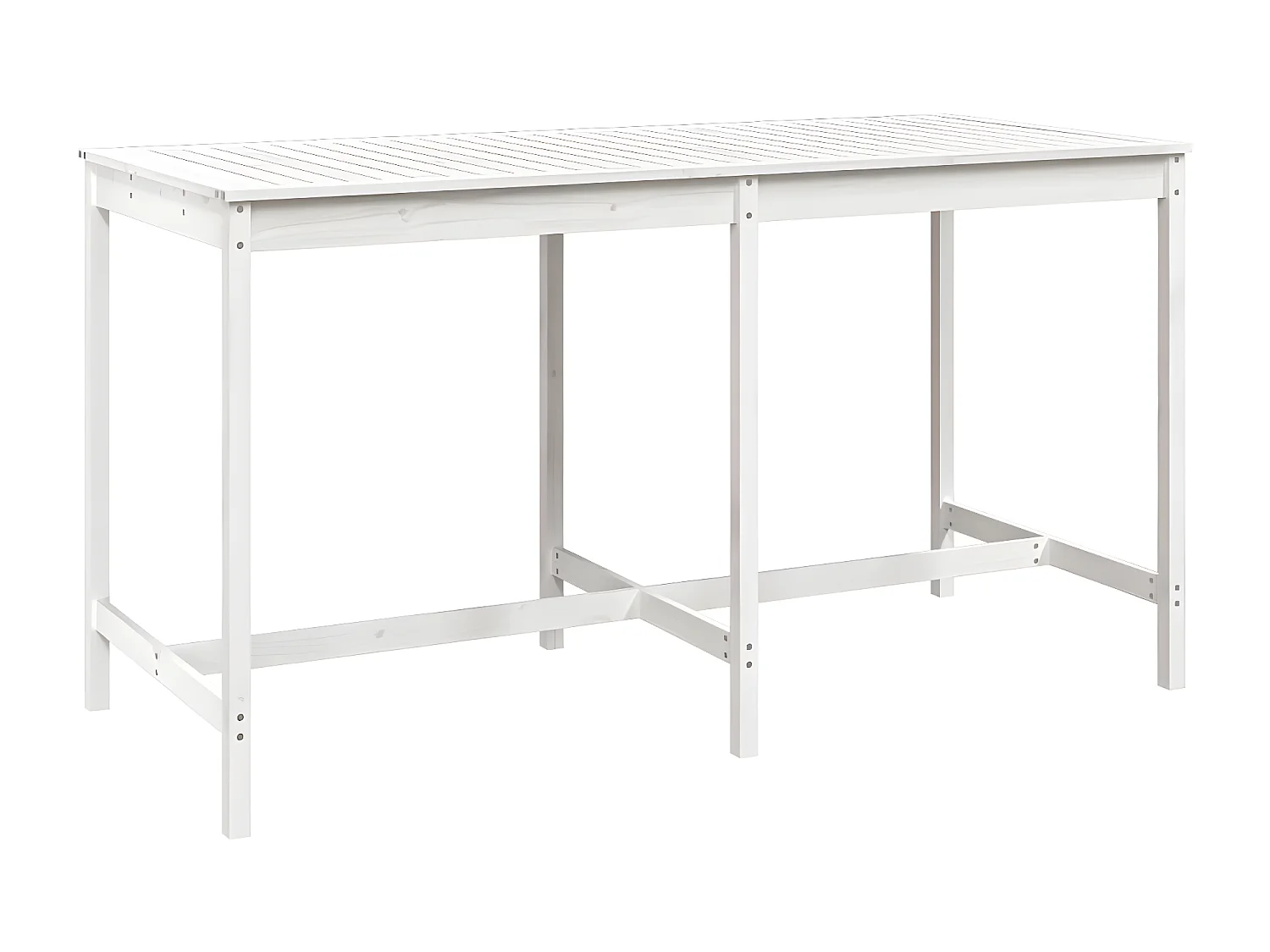 Ensemble de bar de jardin 9 pcs blanc bois de pin massif