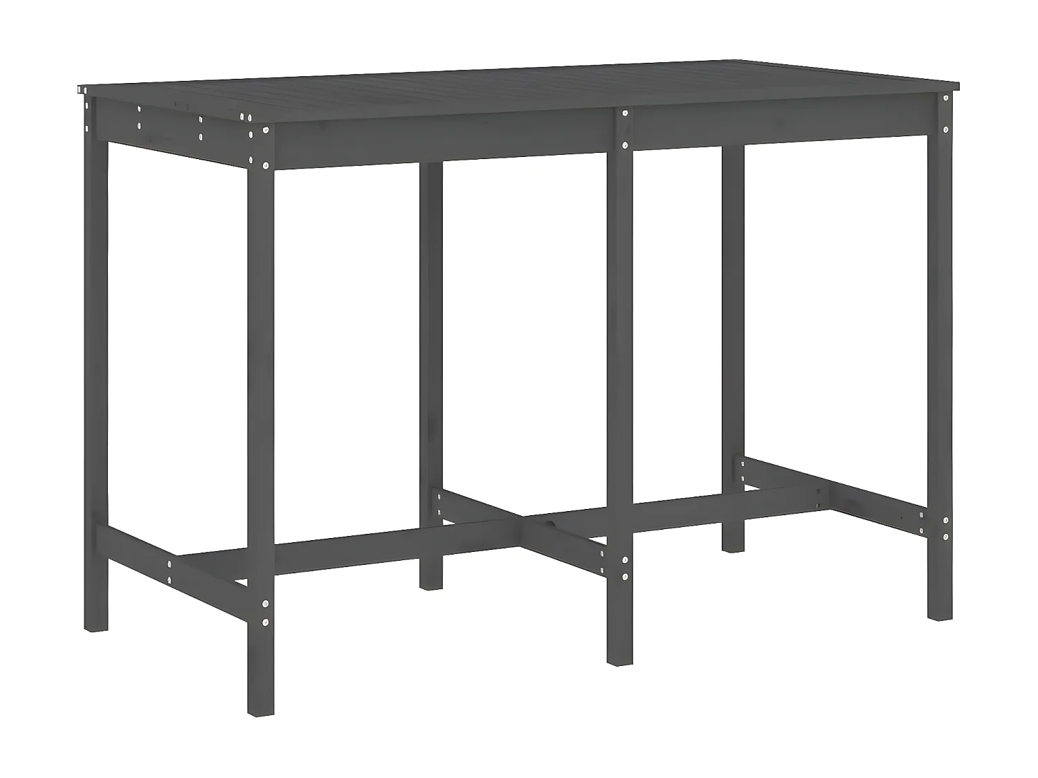 Ensemble de bar de jardin 7 pcs gris bois de pin massif