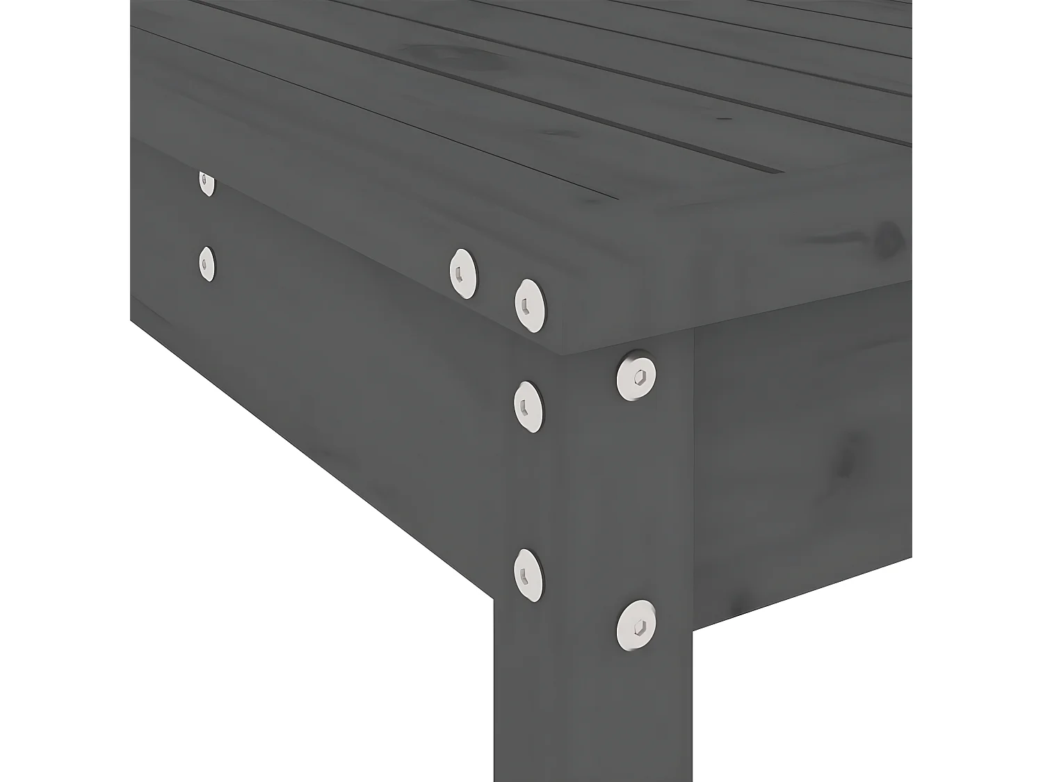 Ensemble de bar de jardin 7 pcs gris bois de pin massif