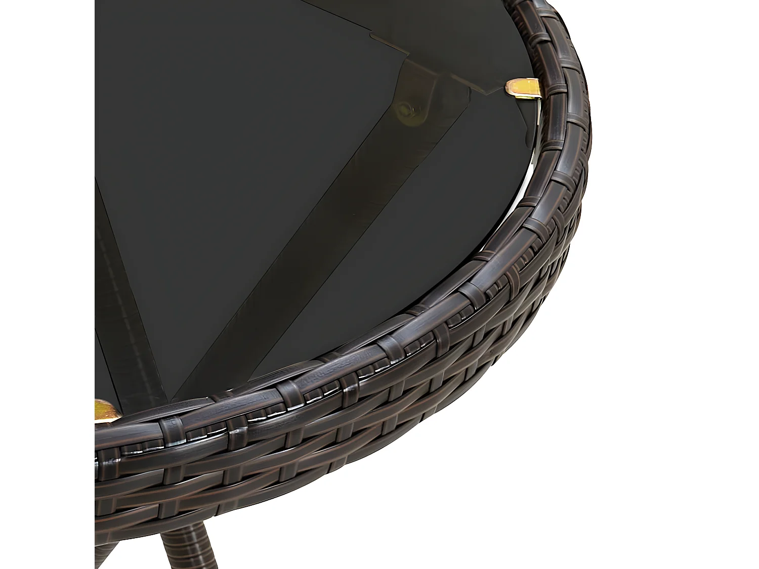 Ensemble de bistro avec coussins 3 pcs marron rotin et verre