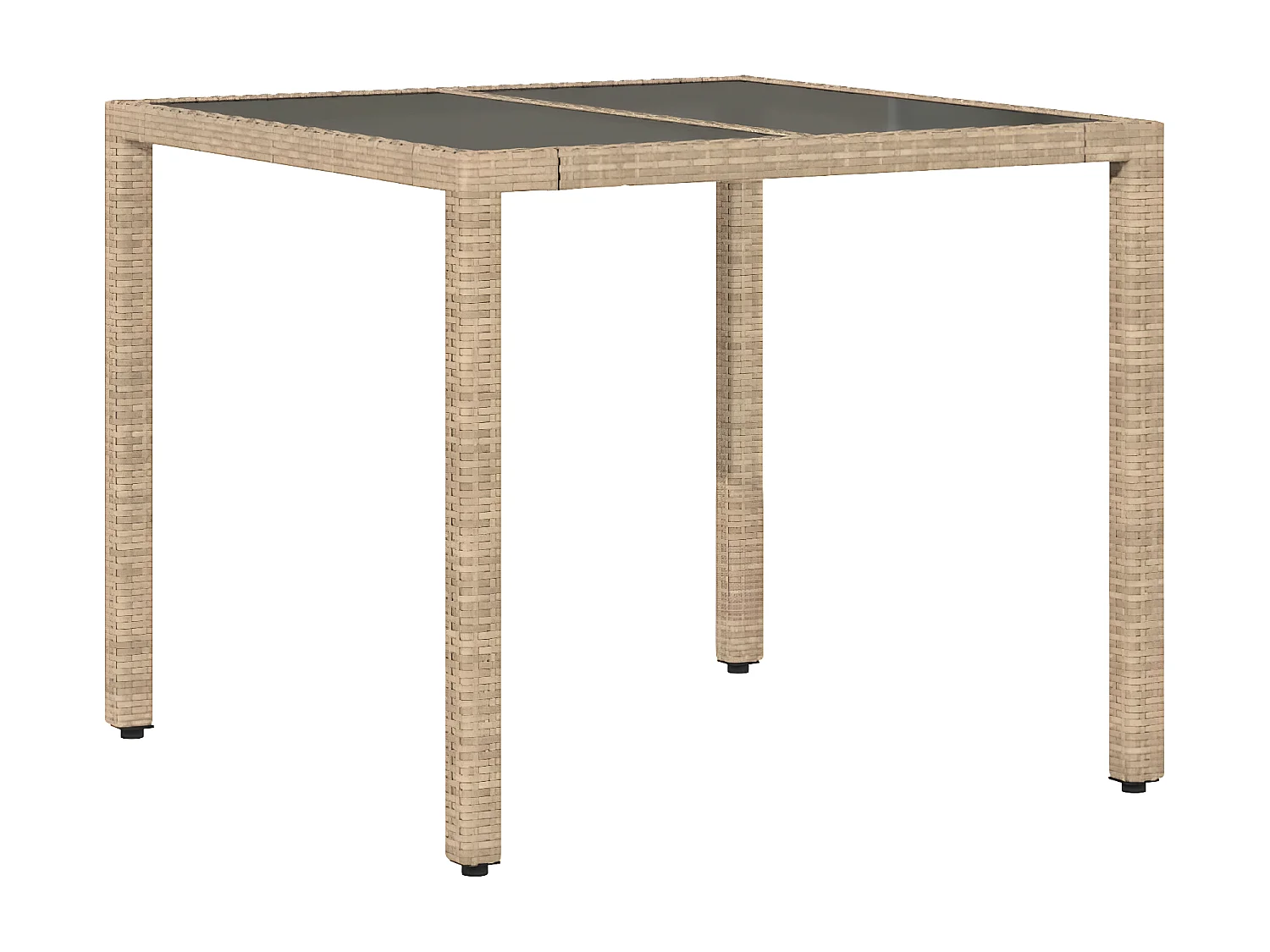 Ensemble à manger de jardin et coussins 5 pcs beige rotin verre