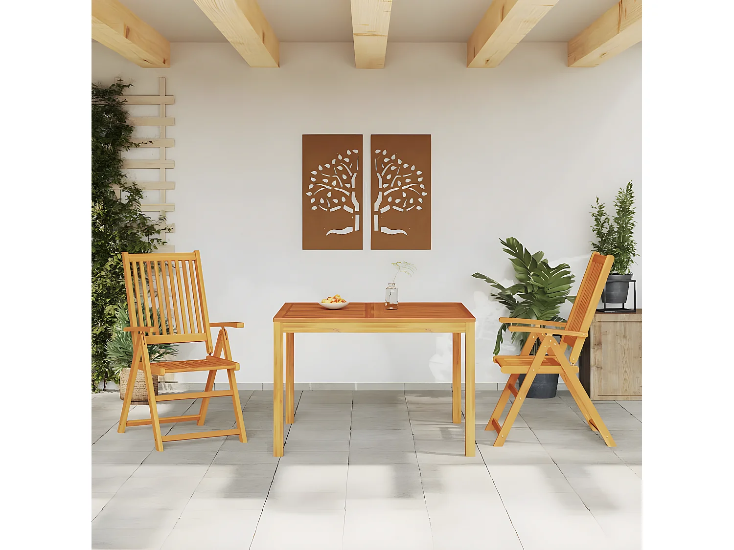 Ensemble à manger de jardin 3 pcs Bois d'acacia solide