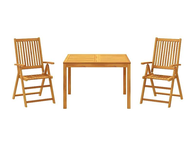 Ensemble à manger de jardin 3 pcs Bois d'acacia solide