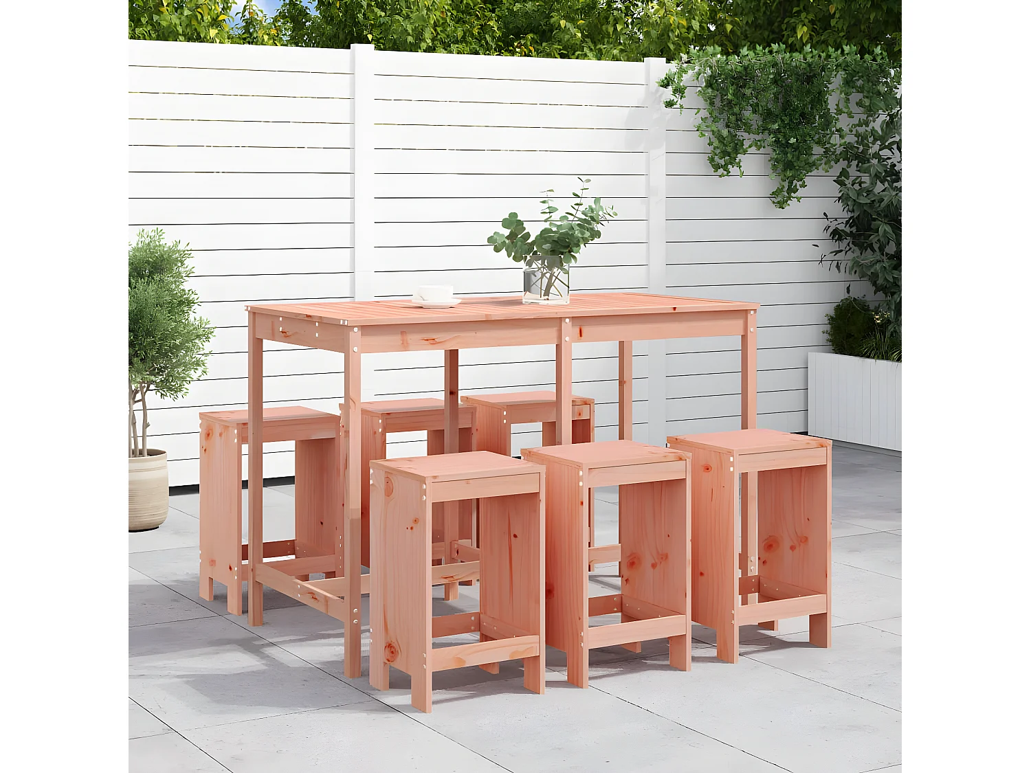 Ensemble de bar de jardin 7 pcs bois massif douglas