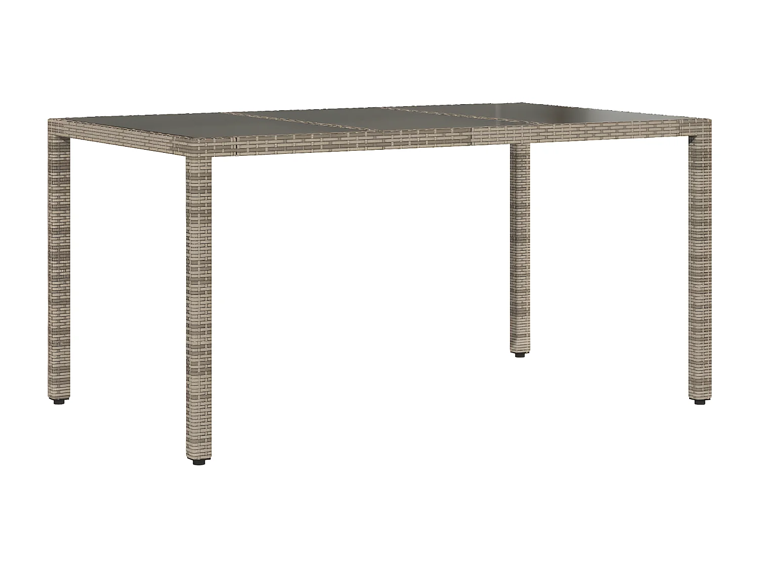 Ensemble à manger de jardin et coussins 5 pcs gris rotin verre