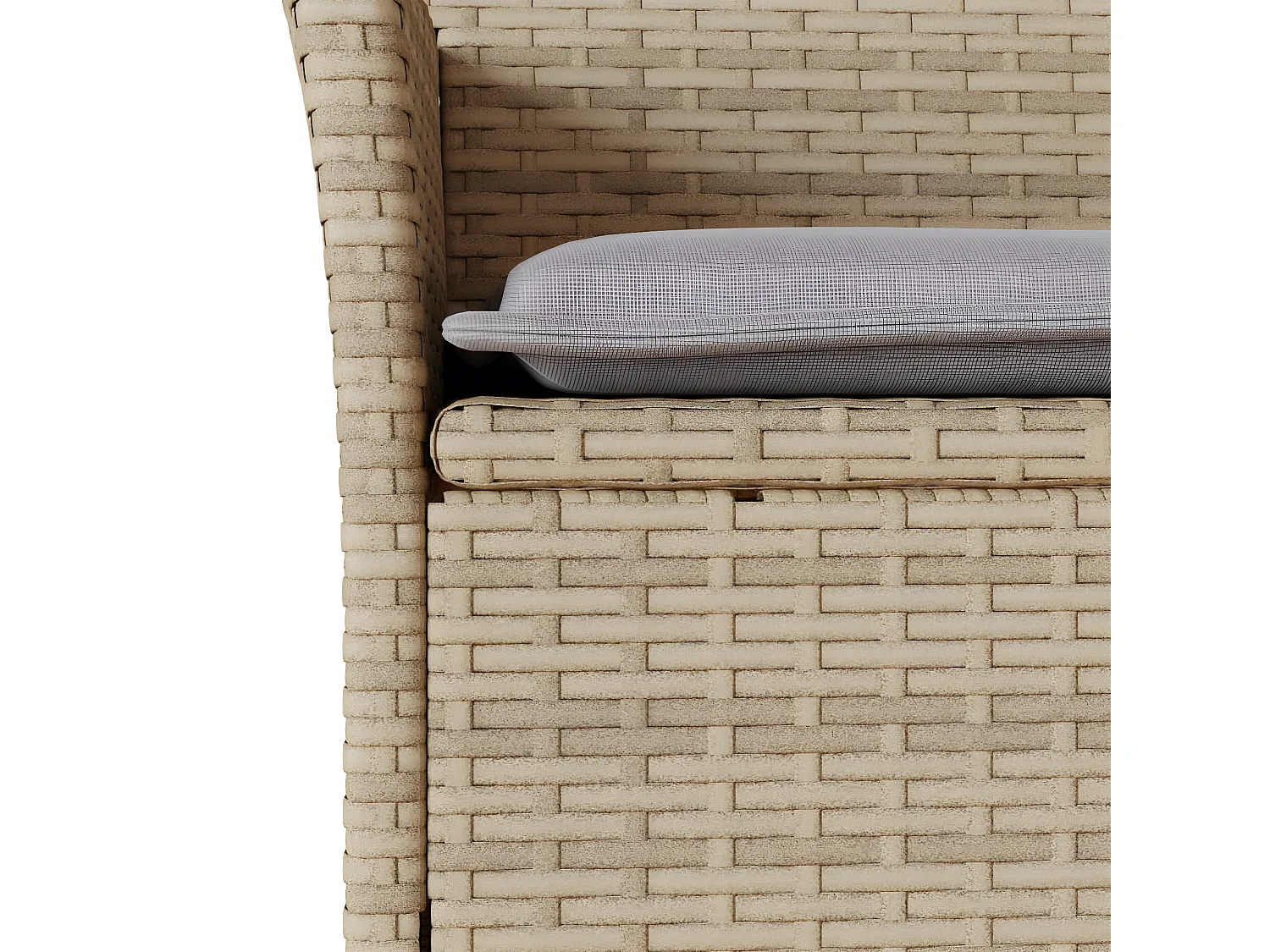 Ensemble de bistro avec coussins 3 pcs beige rotin et verre