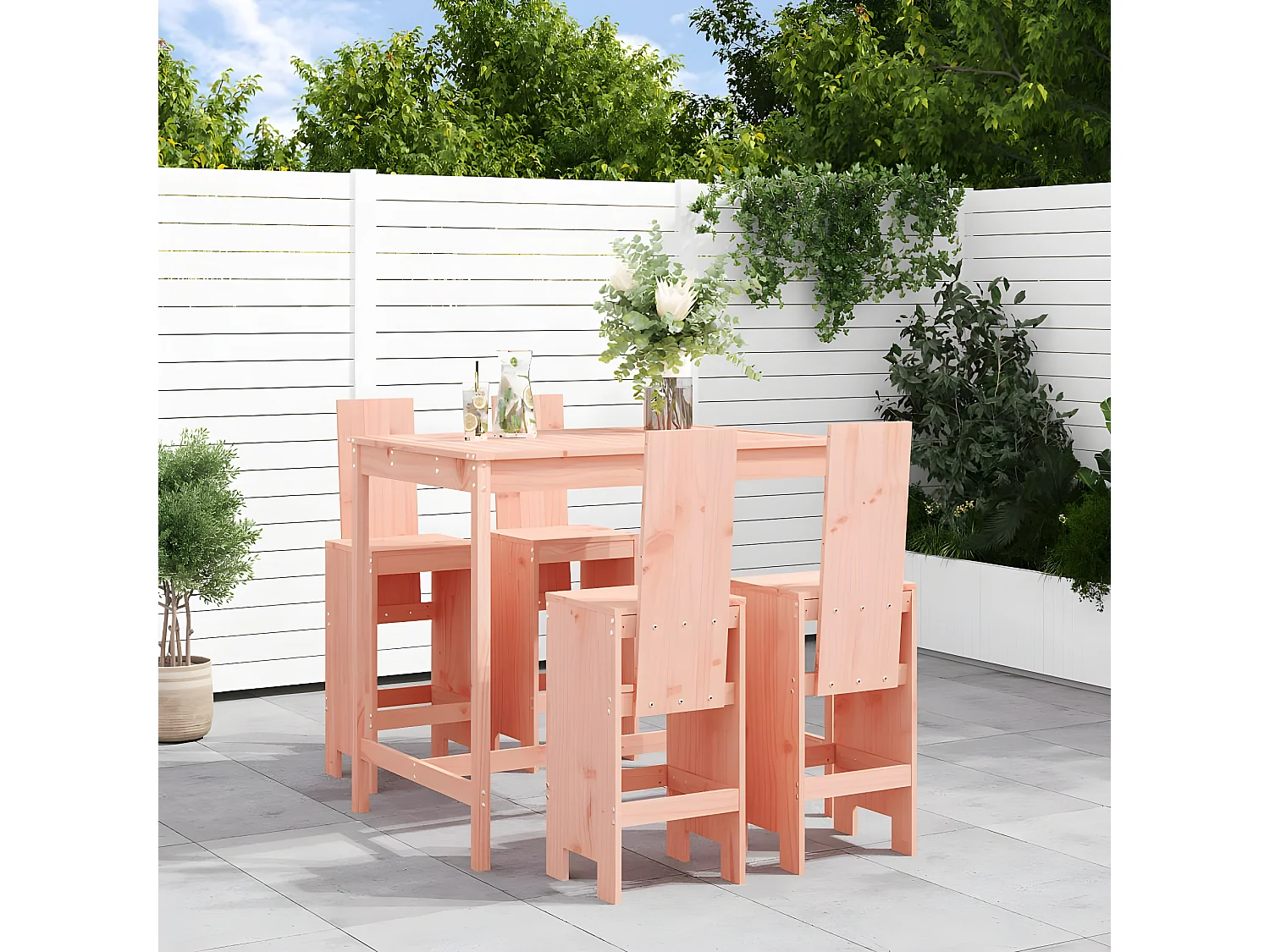 Ensemble de bar de jardin 5 pcs bois massif de Douglas