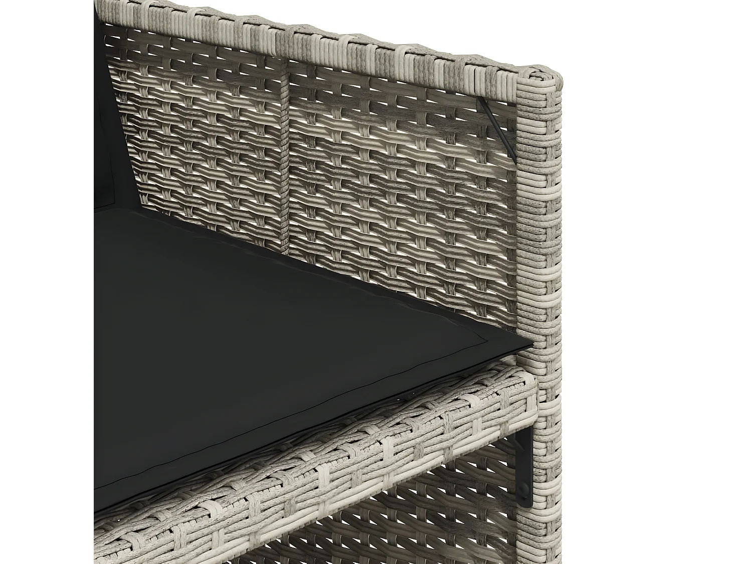 Ensemble à manger de jardin et coussins 15 pcs gris clair rotin