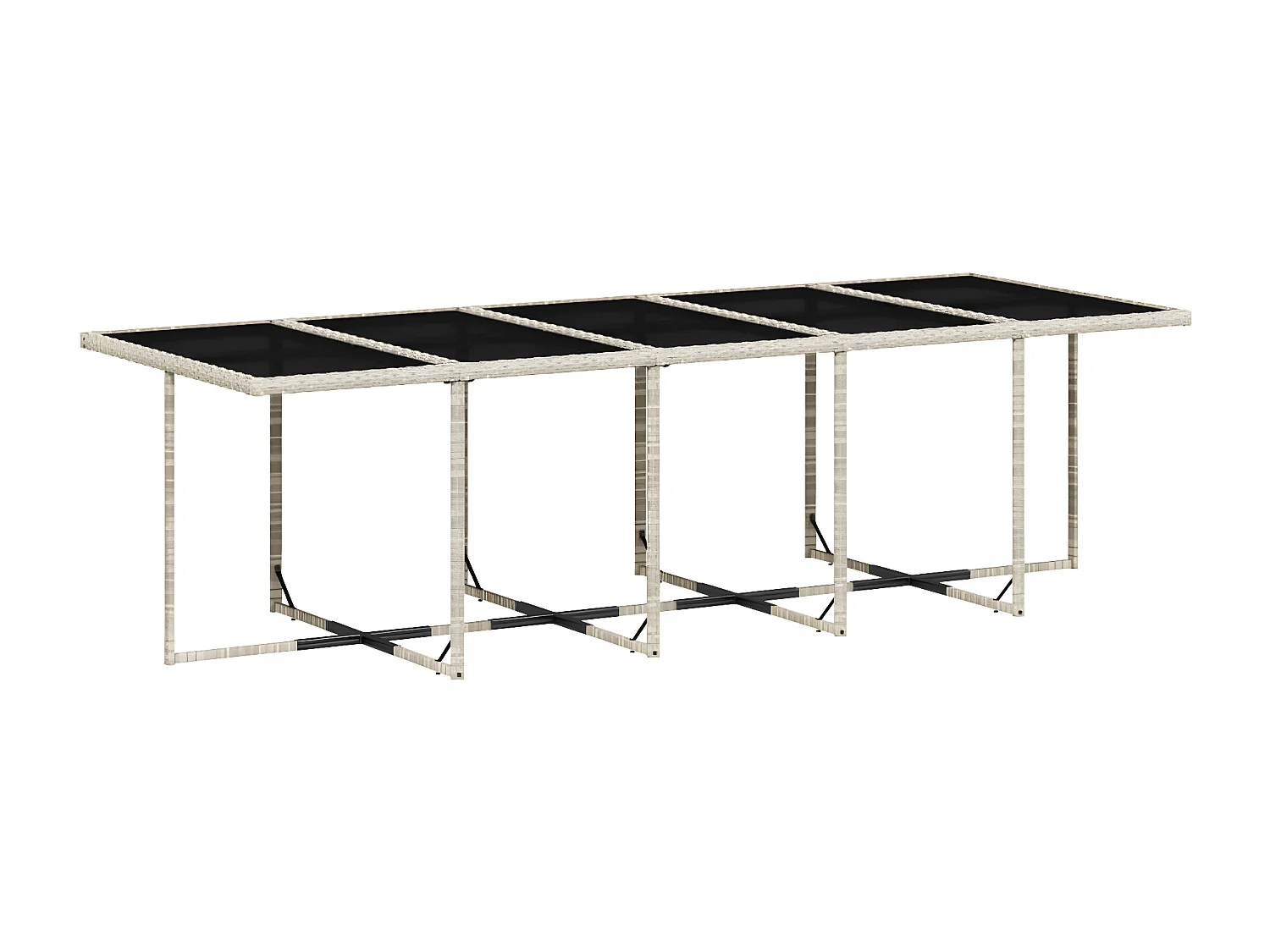 Ensemble à manger de jardin et coussins 15 pcs gris clair rotin