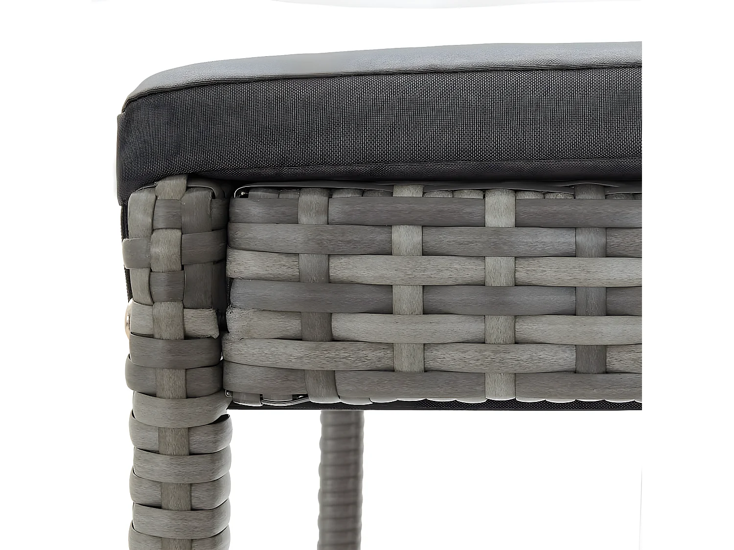 Ensemble de bar de jardin 5 pcs gris bois massif acacia rotin